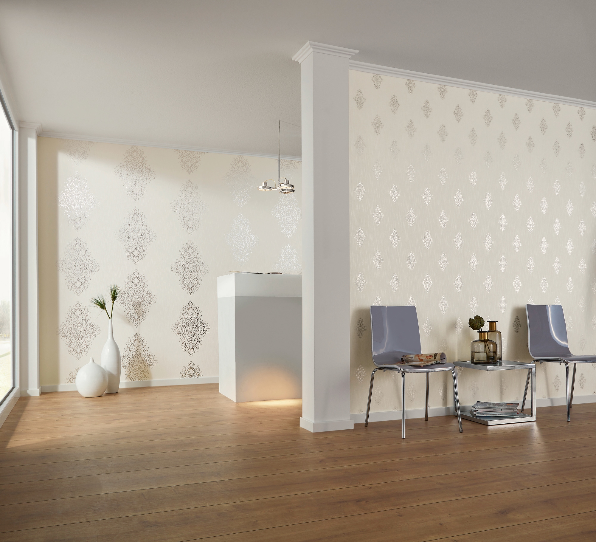 Architects Paper Textiltapete »Luxury wallpaper« Barock | gemustert | ornamental leicht strukturiert Textil Tapete Barock Metallic Effekt Tapeten Wohnzimmer Schlafzimmer