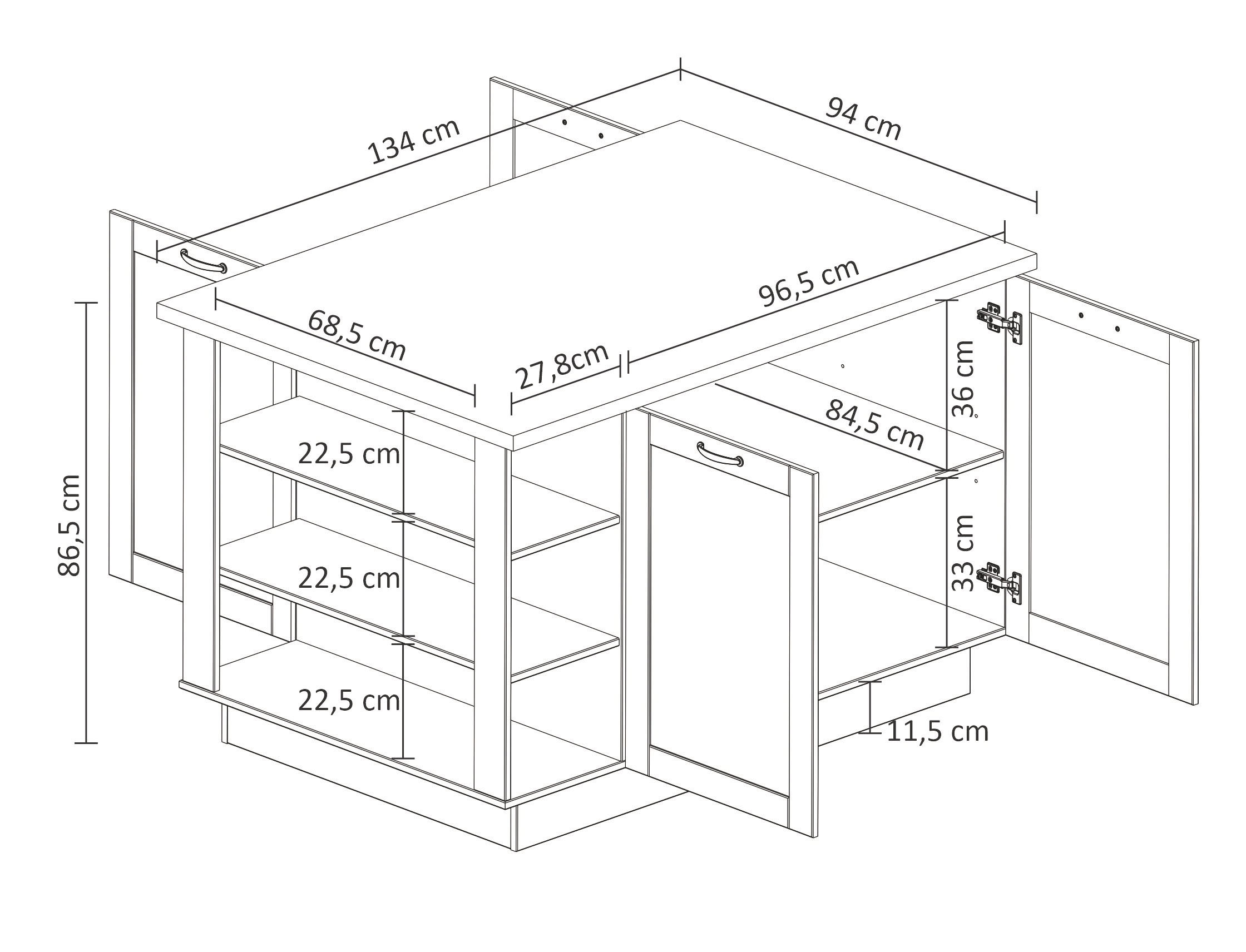 Home affaire Kücheninsel »Teramo«