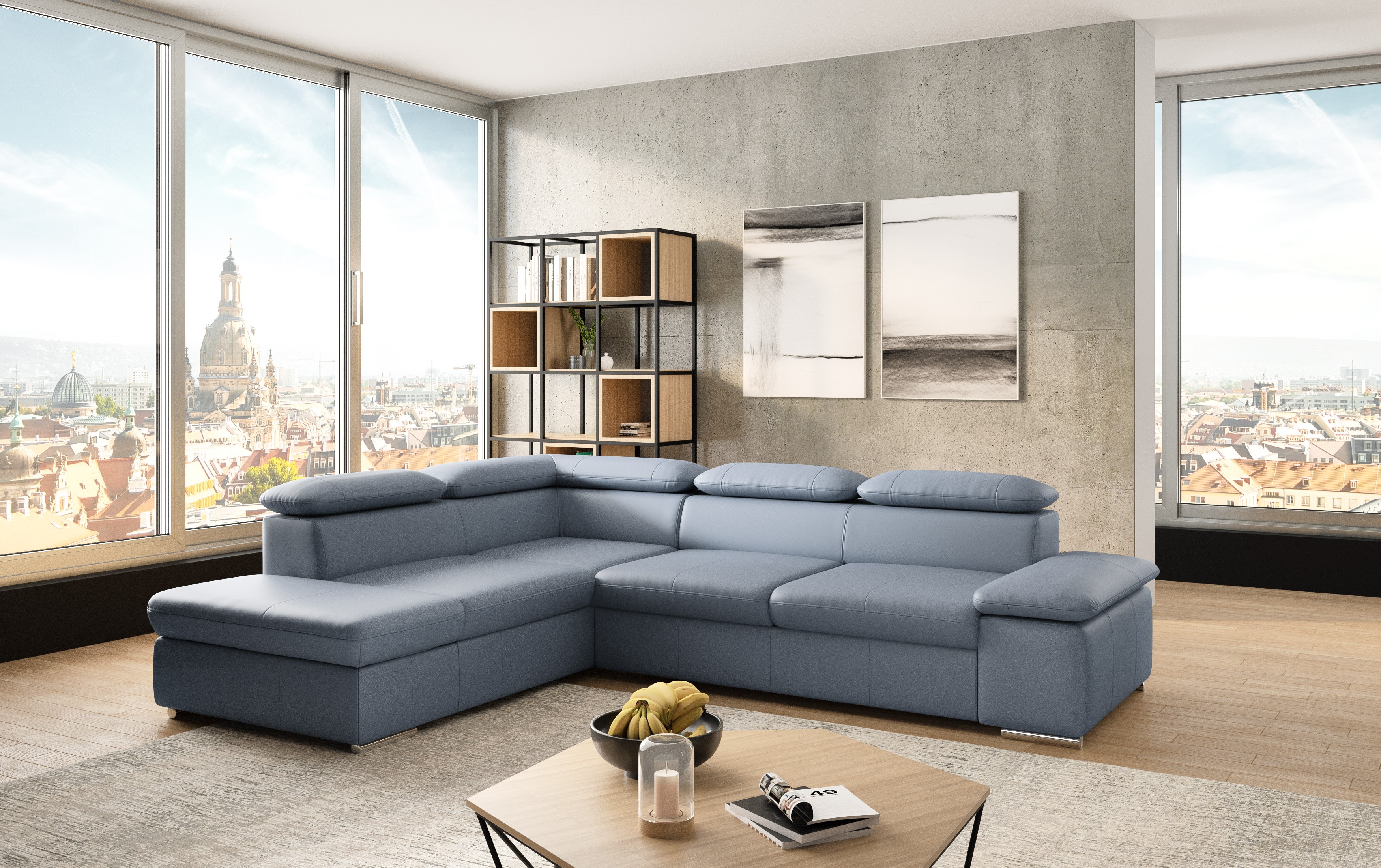 sit&more Ecksofa "Valantine L-Form, B: 272 cm, Leder, mit Arm- und Kopfteilverstellung" mit Arm- & Kopfteilverstellung, optional mit Schlaffunktion