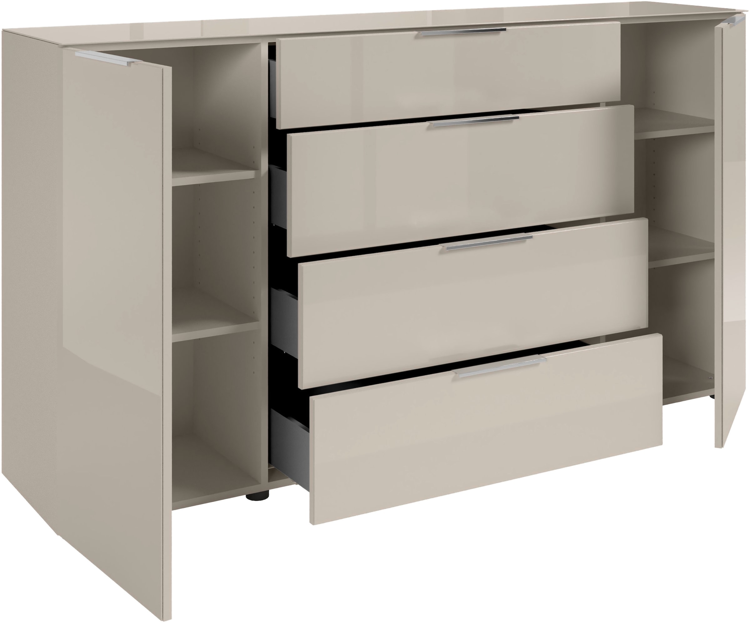 HBZ Kommode »Santorin, BxHxT 180x99x40 cm«, (1 St.), Breite 180cm, Softclose für Türen und Schubkästen, Melaminbeschichtung