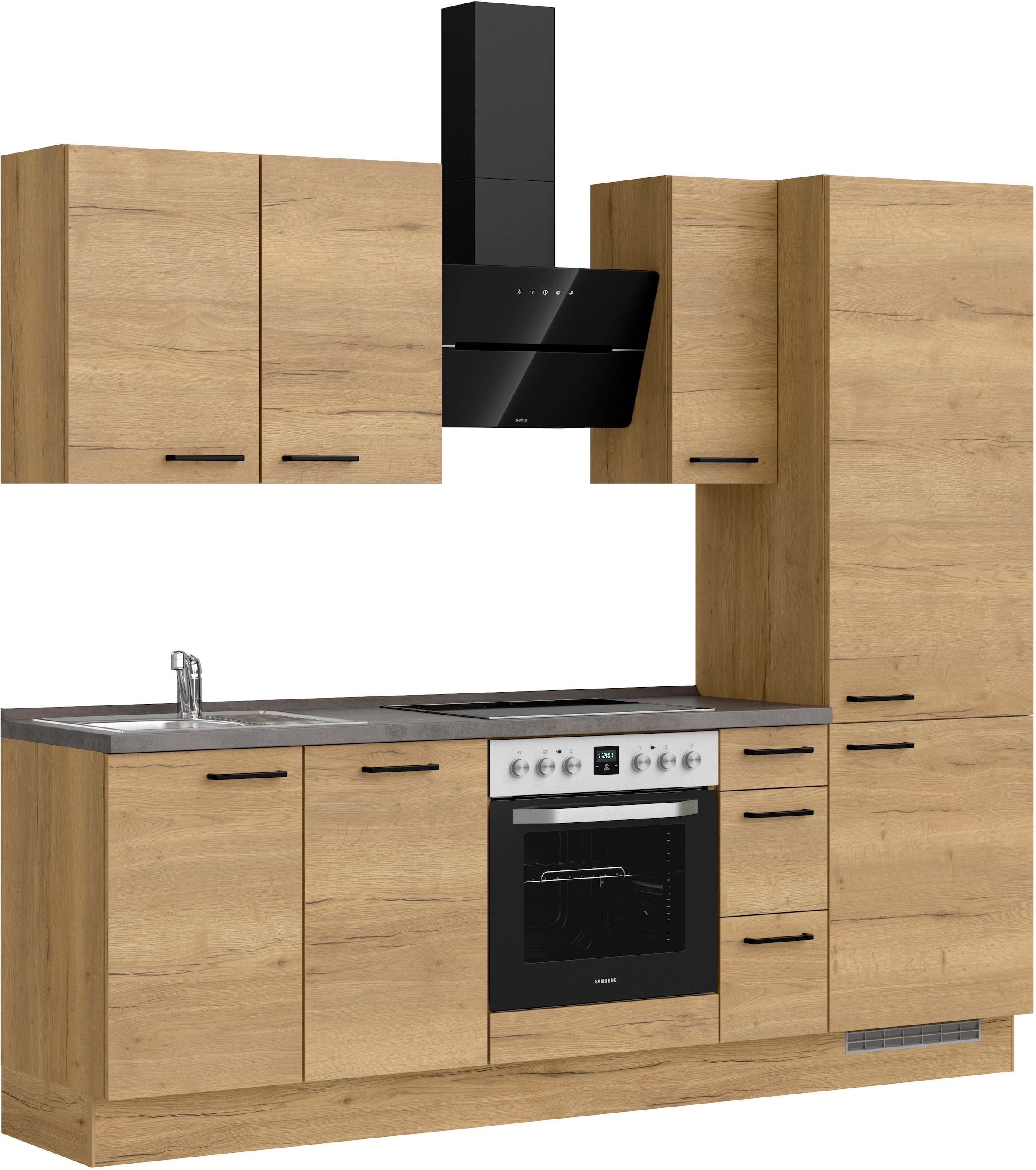 nobilia® Küchenzeile »"Structura II"«, vormontiert, Ausrichtung wählbar, Breite 240 cm, wahlw. mit E-Geräten