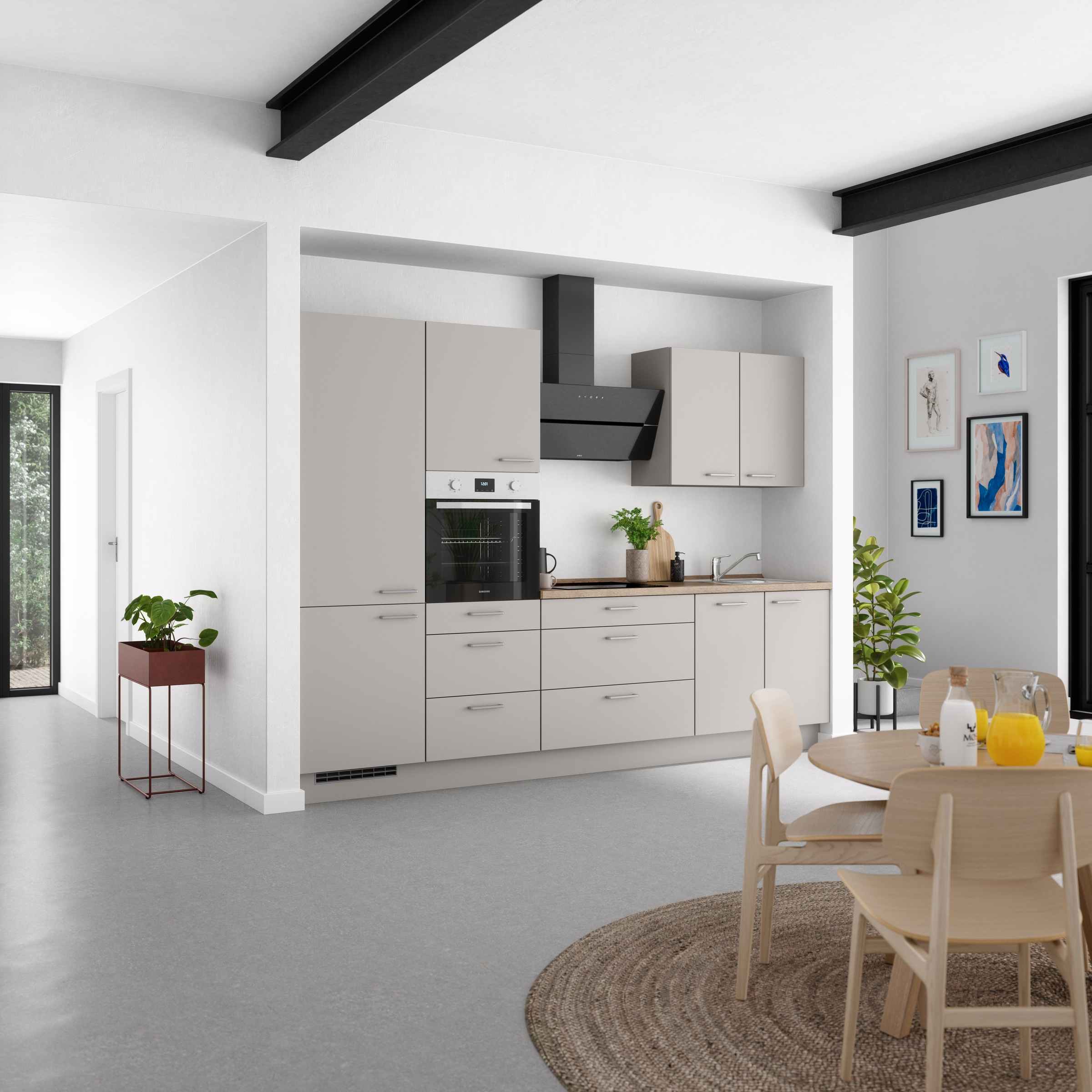 nobilia® Küchenzeile »"Touch II"«, vormontiert, Ausrichtung wählbar, Breite 300 cm, wahlw. mit E-Geräten