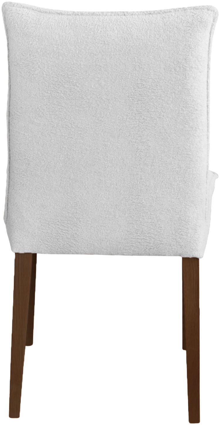 Home affaire 4-Fußstuhl »Atena«, (Set), Luxus-Microfaser Teddyoptik, Gestell aus Massivholz Buche, Bezug Teddyoptik