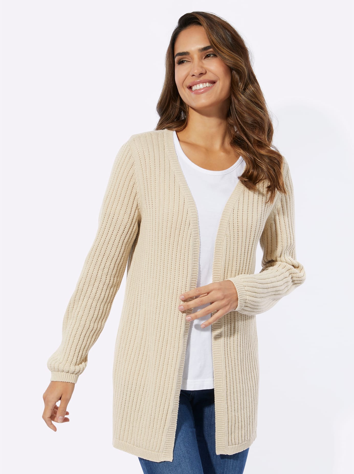 Classic Basics Ajourstrickjacke