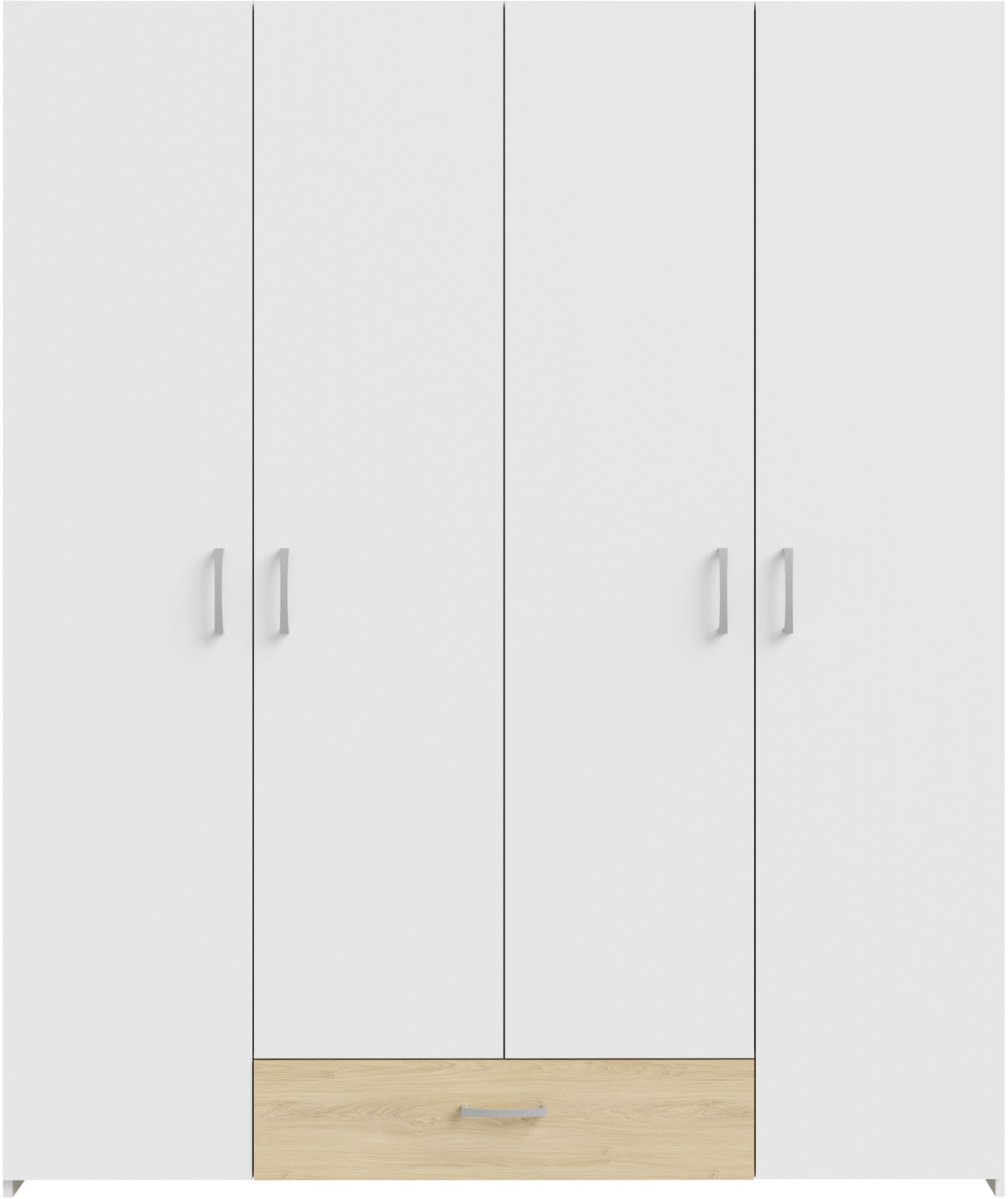 FORTE Drehtürenschrank »Econobox«, Drehtürenschrank, zeitloses Design mit alufarbigen Griffen.