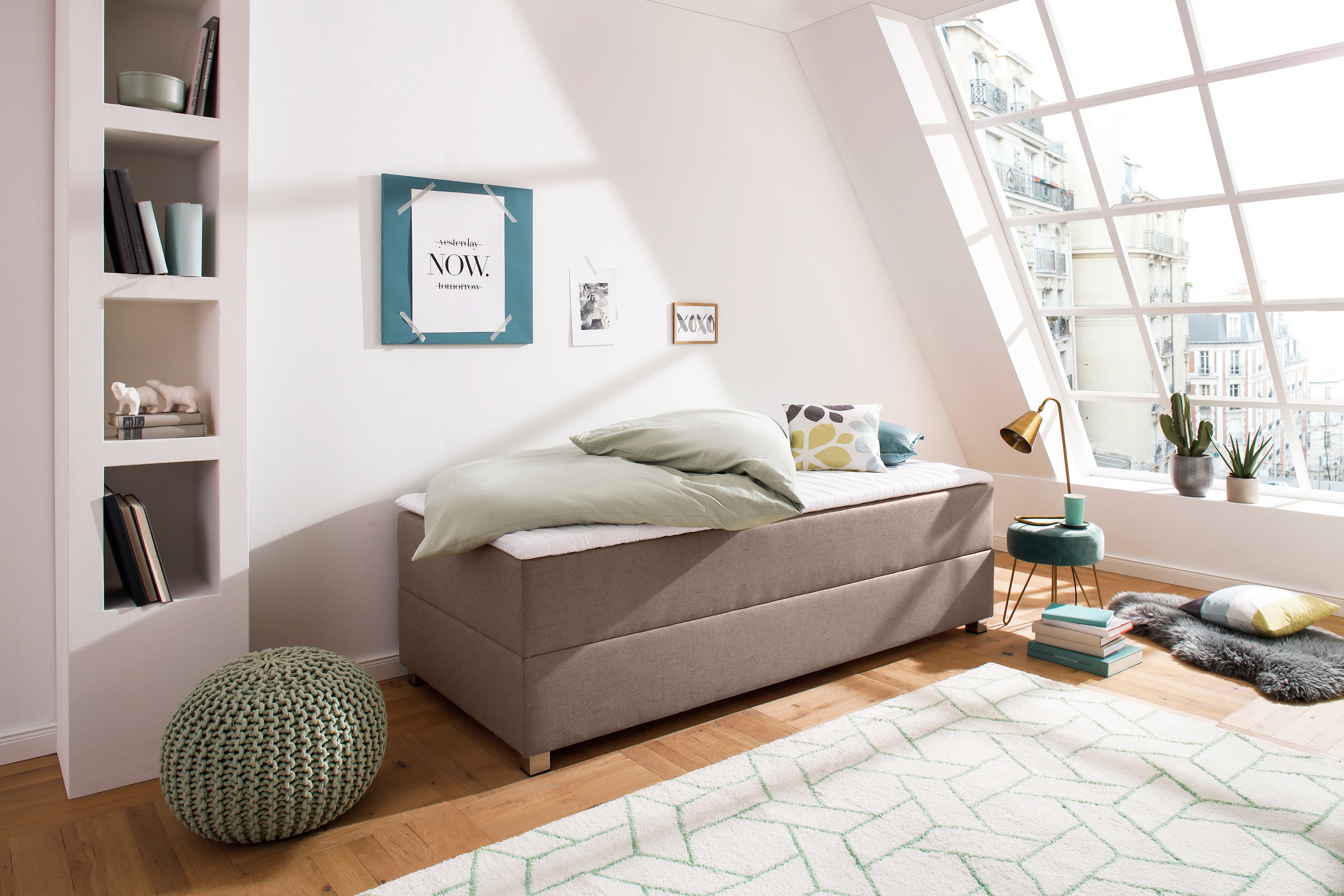 Home affaire Boxbett "Alexis" ohne Kopfteil - ideal für Räume mit Dachschrägen; in 4 Breiten
