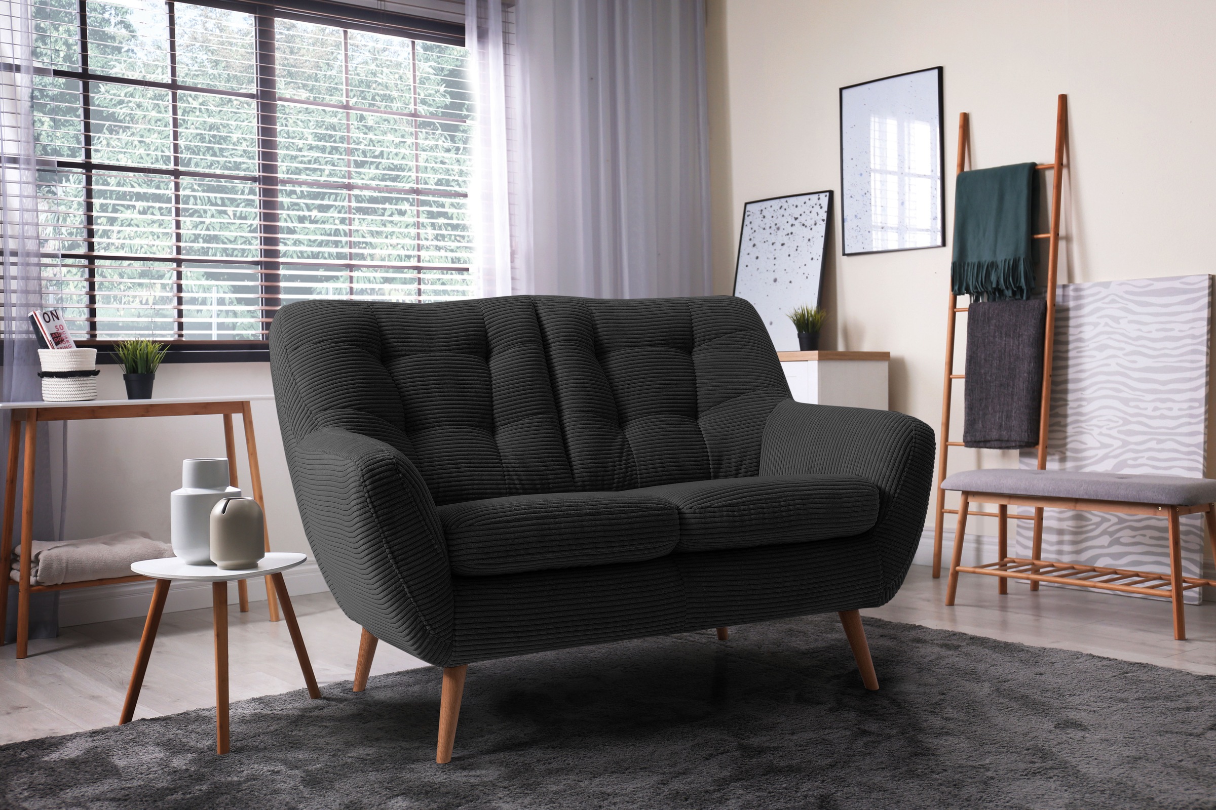 exxpo - sofa fashion 2-Sitzer "Scandi, bequem, aufwendige Rückenpolsterung günstig online kaufen