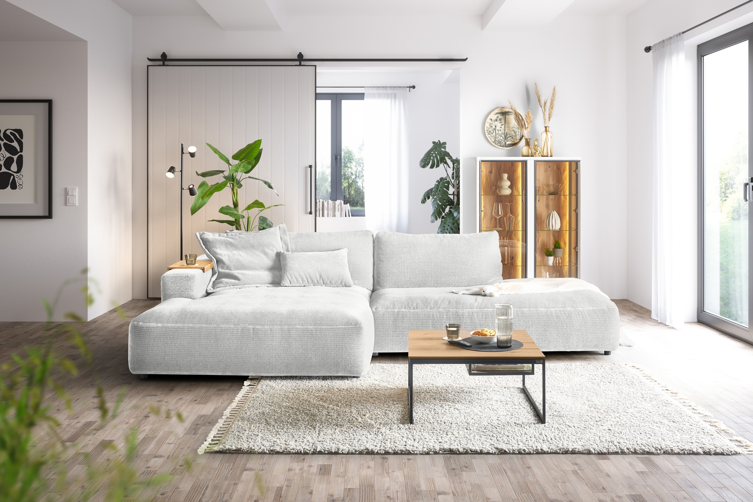 Musterring Ecksofa "Lucia modern und bequem, Breite 330cm, L-Form" verschiedene Farben, großer Longchair mit Armlehne, B330 x T190 cm