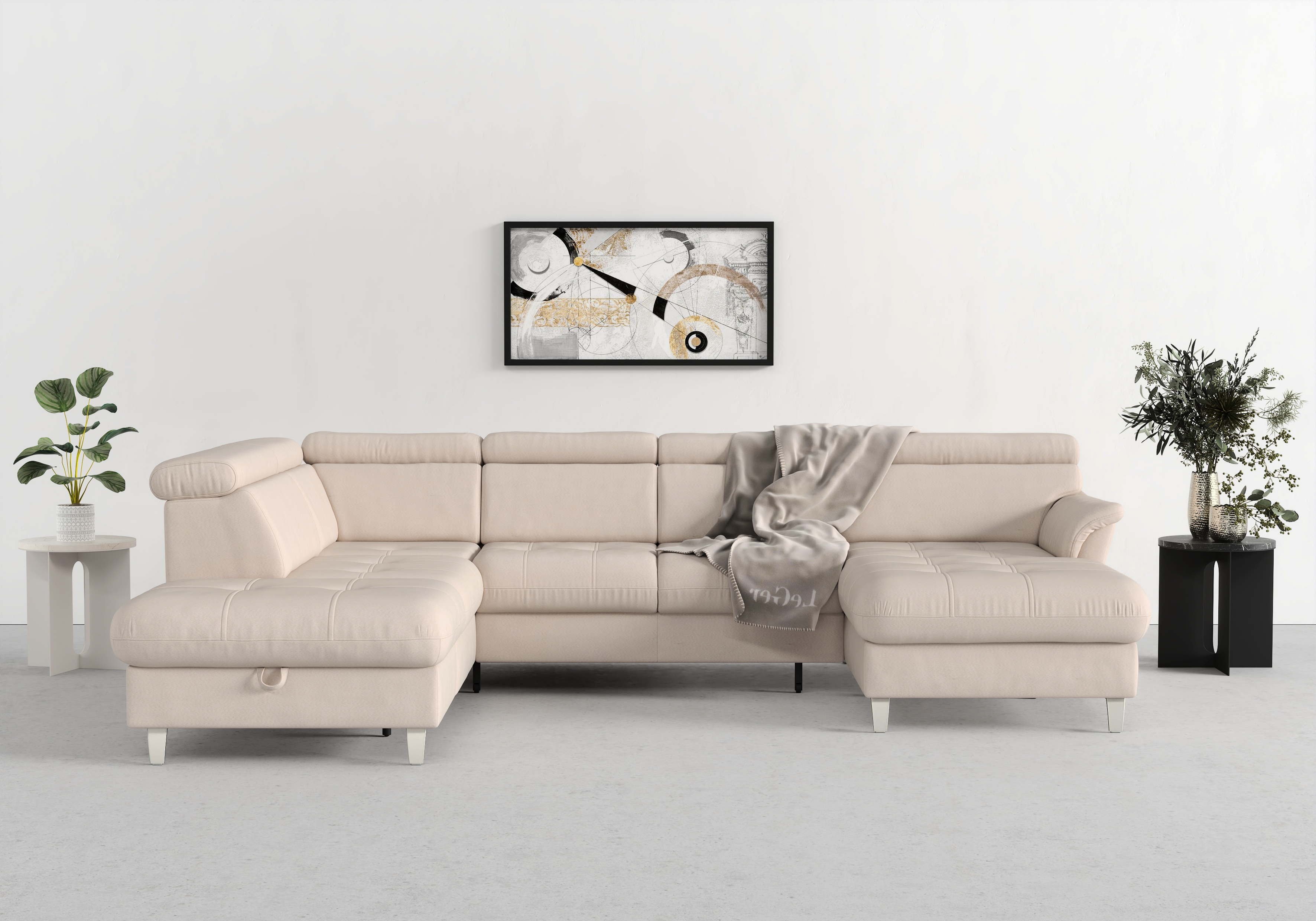 sit&more Wohnlandschaft "Marano U-Form" inklusive Kopfteilverstellung, optional Schlaffunktion & Bettkasten