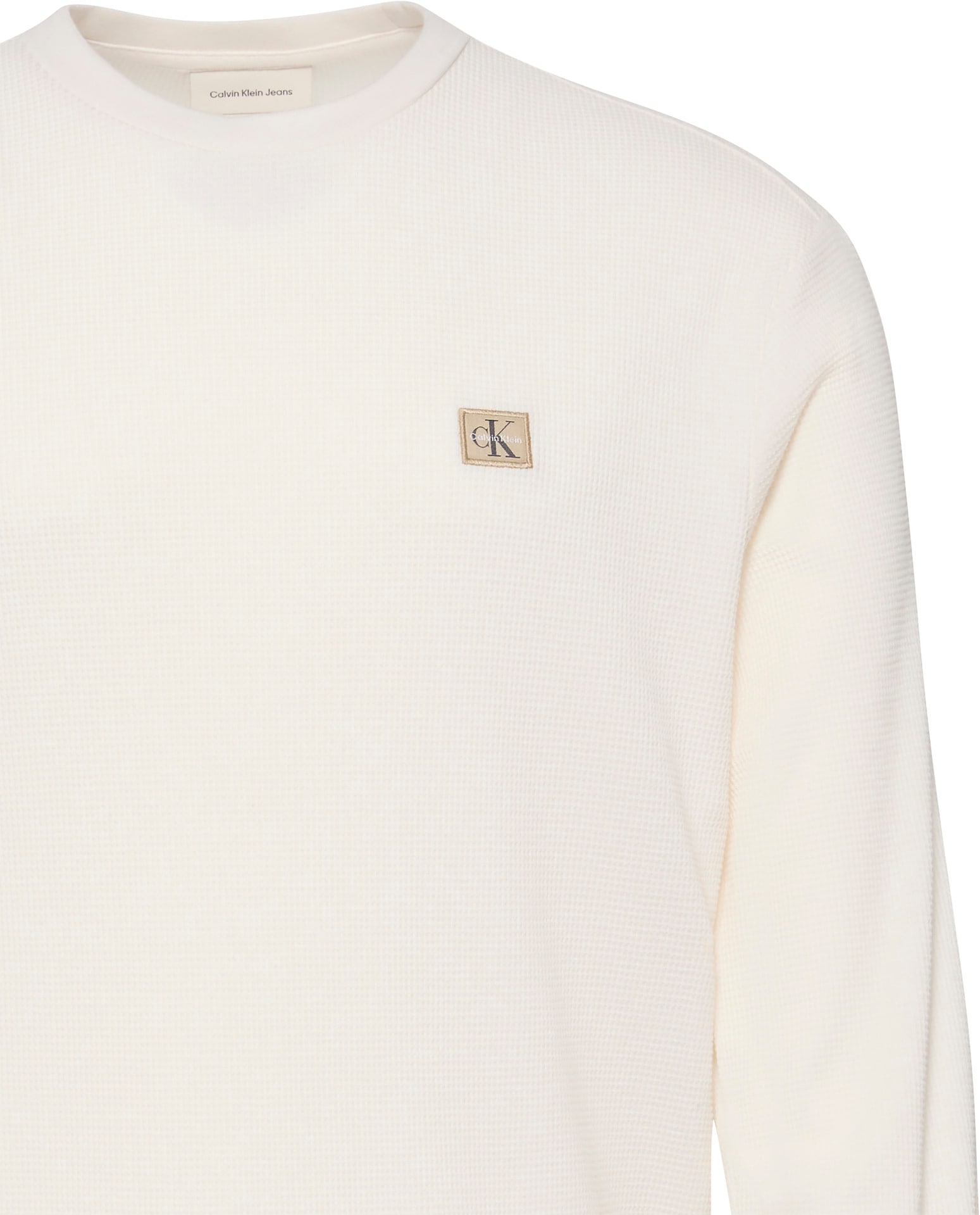 Calvin Klein Jeans Langarmshirt »LS WAFFLE BADGE CREWNK TEE«, Mit Rundhalsausschnitt