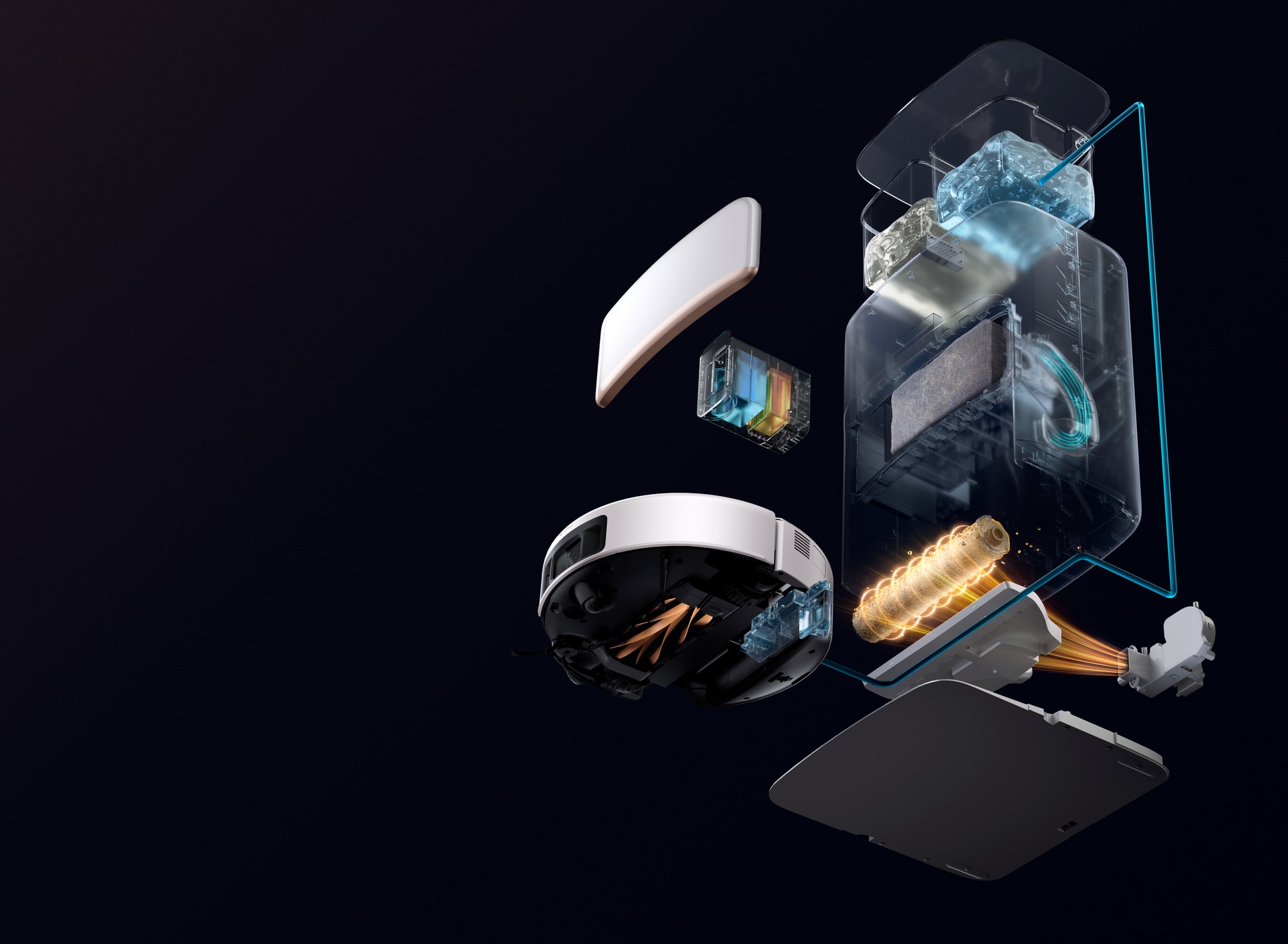 Mova Saugroboter »Z60 Ultra Roller Complete, App- & Sprachsteuerung,« Vollautomatische Basisstation, Anti-Verhedderungsbürste,