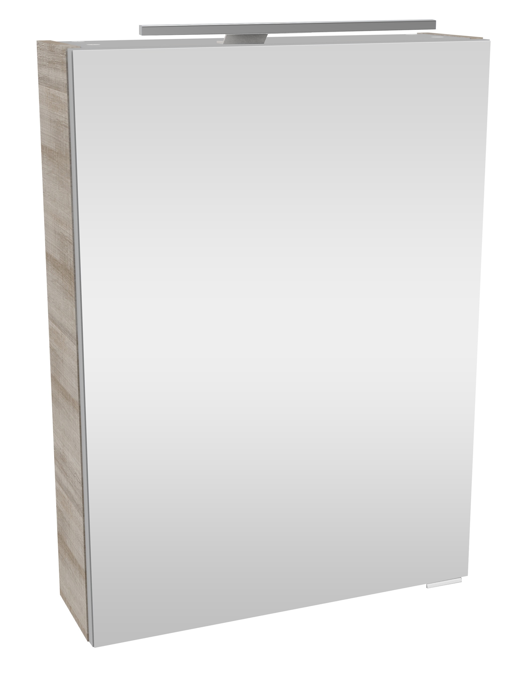 FACKELMANN Spiegelschrank »SBC«, (Spiegelschrank mit LED-Aufsatzleuchte), Aufsatzleuchte, Schalter und Steckdose, Breite 50cm, Anschlag links