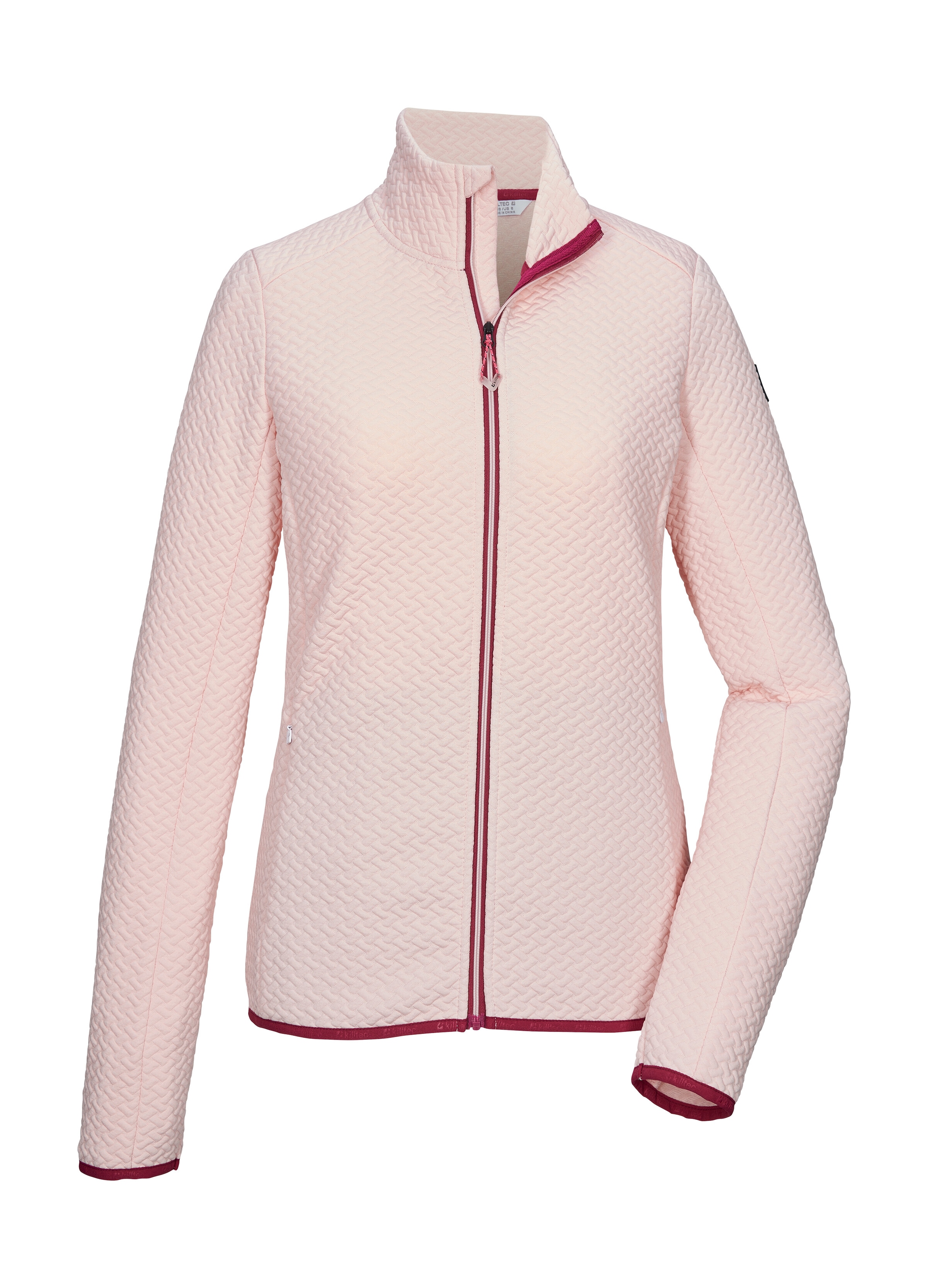 Killtec Strickjacke "KOS 79 WMN FLX JCKT" Powerstretchjacke mit Flechtmuster, 2-Wege-Stretch, Kinnschutz