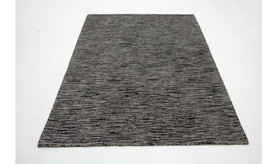 Wollteppich »Wollteppich Teppich handgetuftet schwarz«, rechteckig