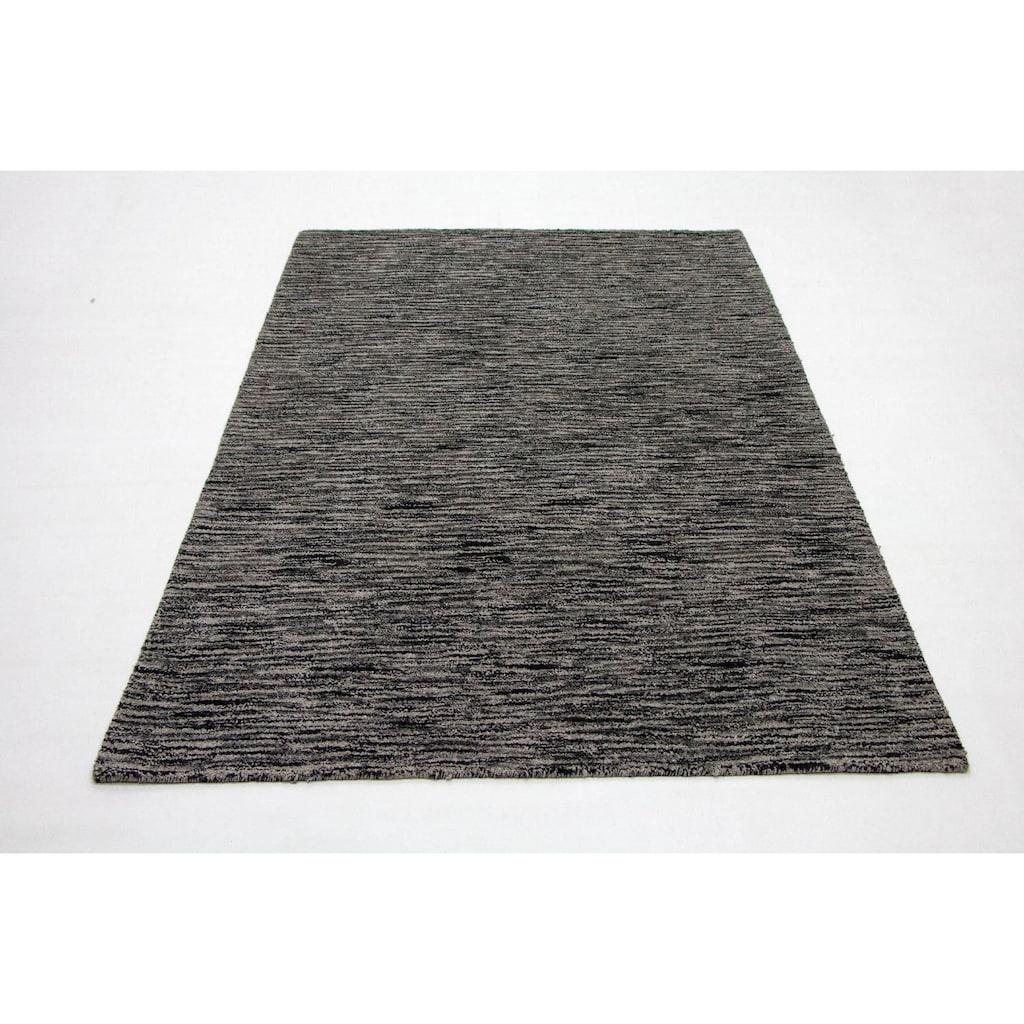 morgenland Wollteppich »Wollteppich Teppich handgetuftet schwarz«, rechteckig