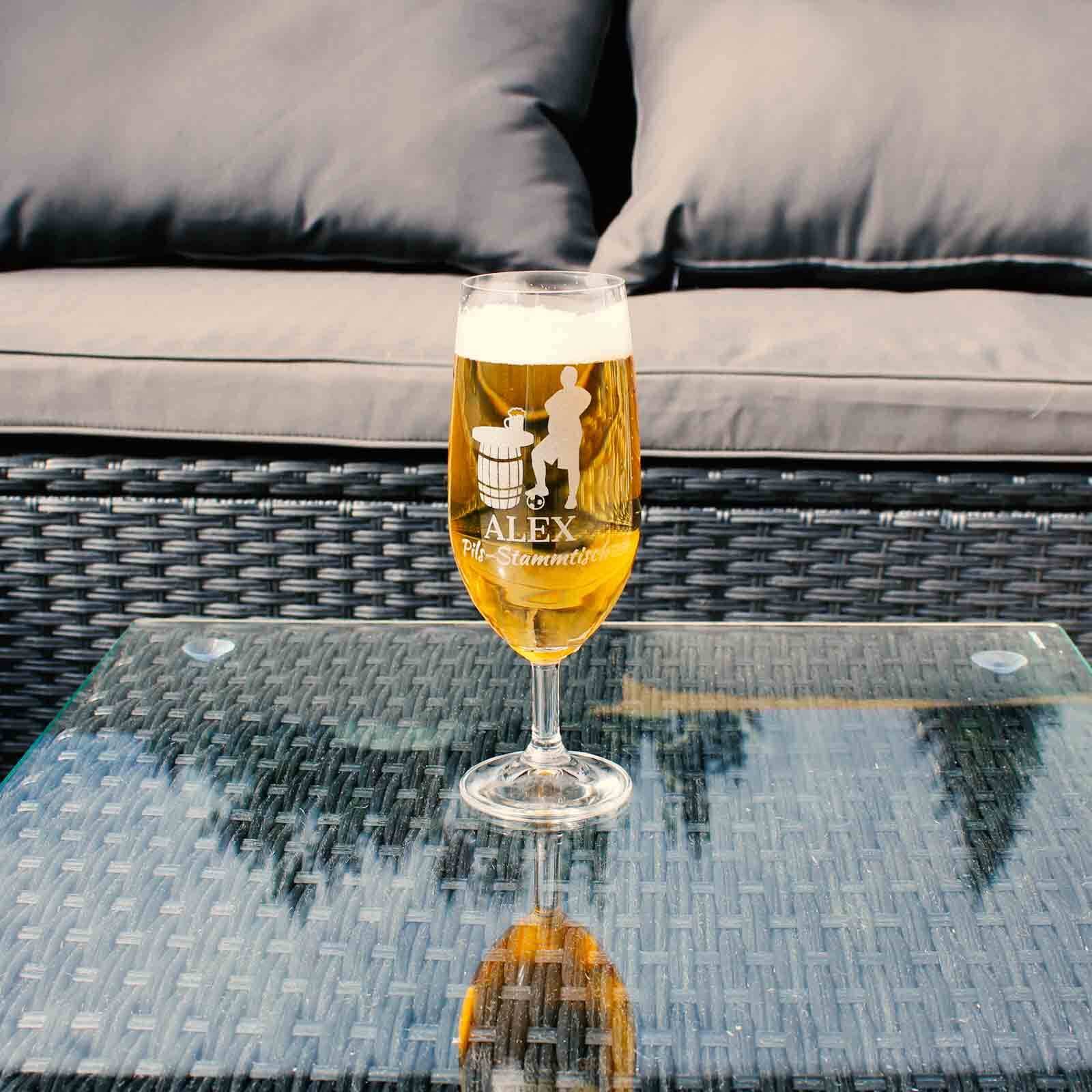 LUXENTU Bierglas »Biertulpe Pilsglas mit Gravur 40. Jubiläum 360 ml transparent«