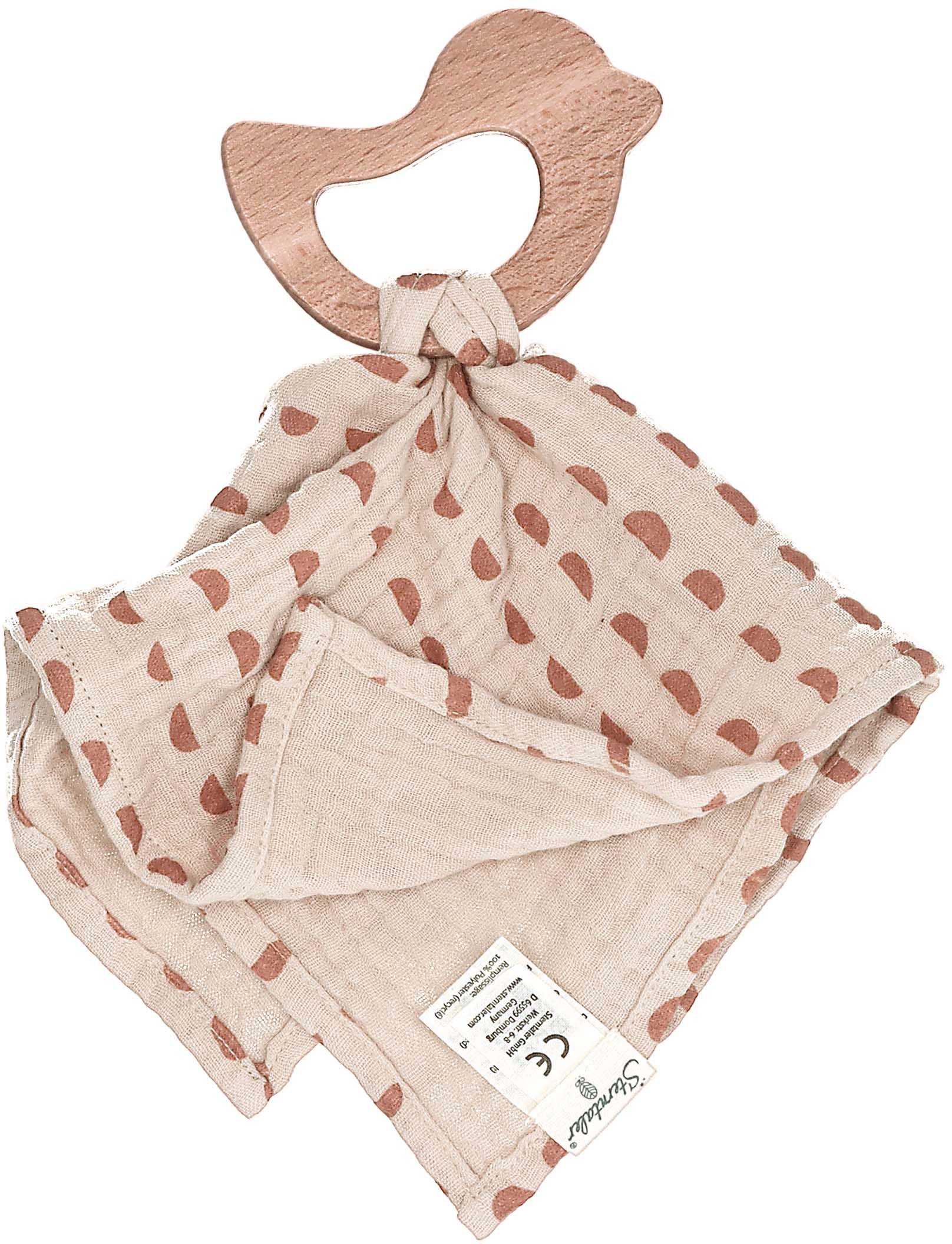 Sterntaler® Schmusetuch »Stay true to nature, Enna+Otti, beige«, Mit Beißring aus Holz