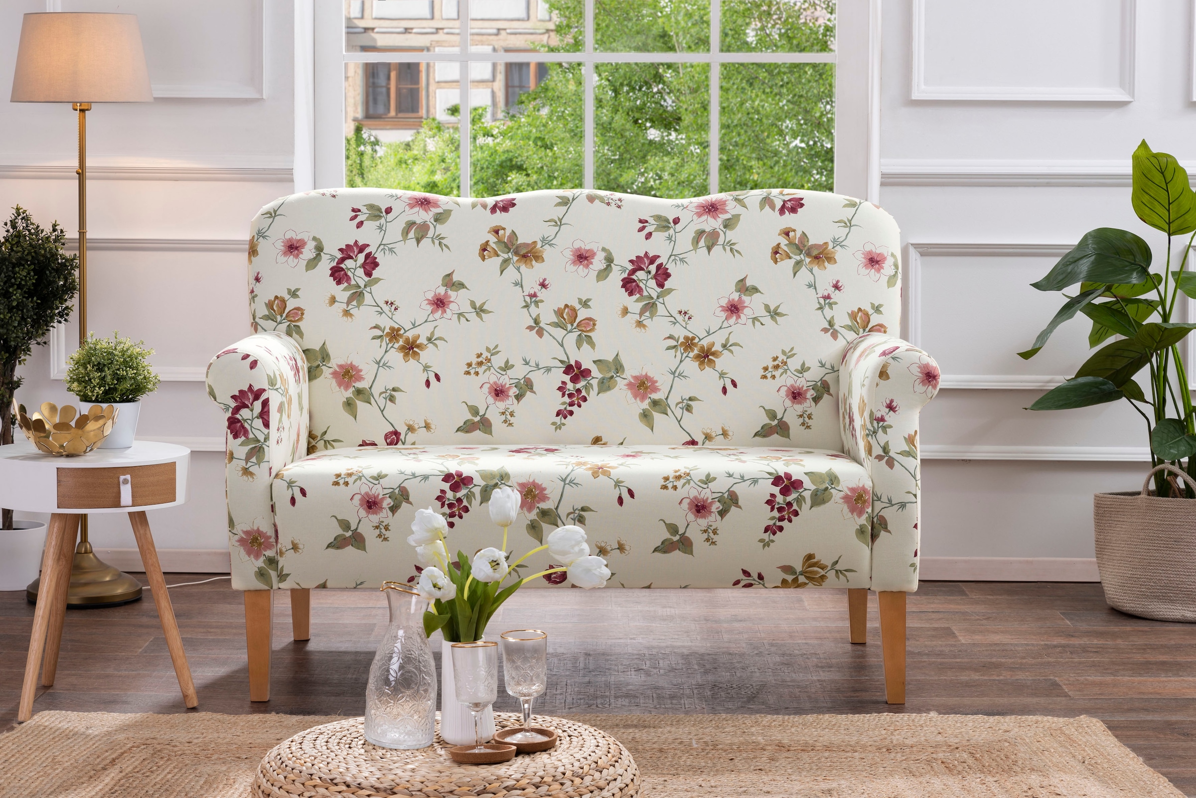 Max Winzer® 2-Sitzer »Juuma«, (1 St.), Küchensofa mit Federkern, mit Blumenmuster