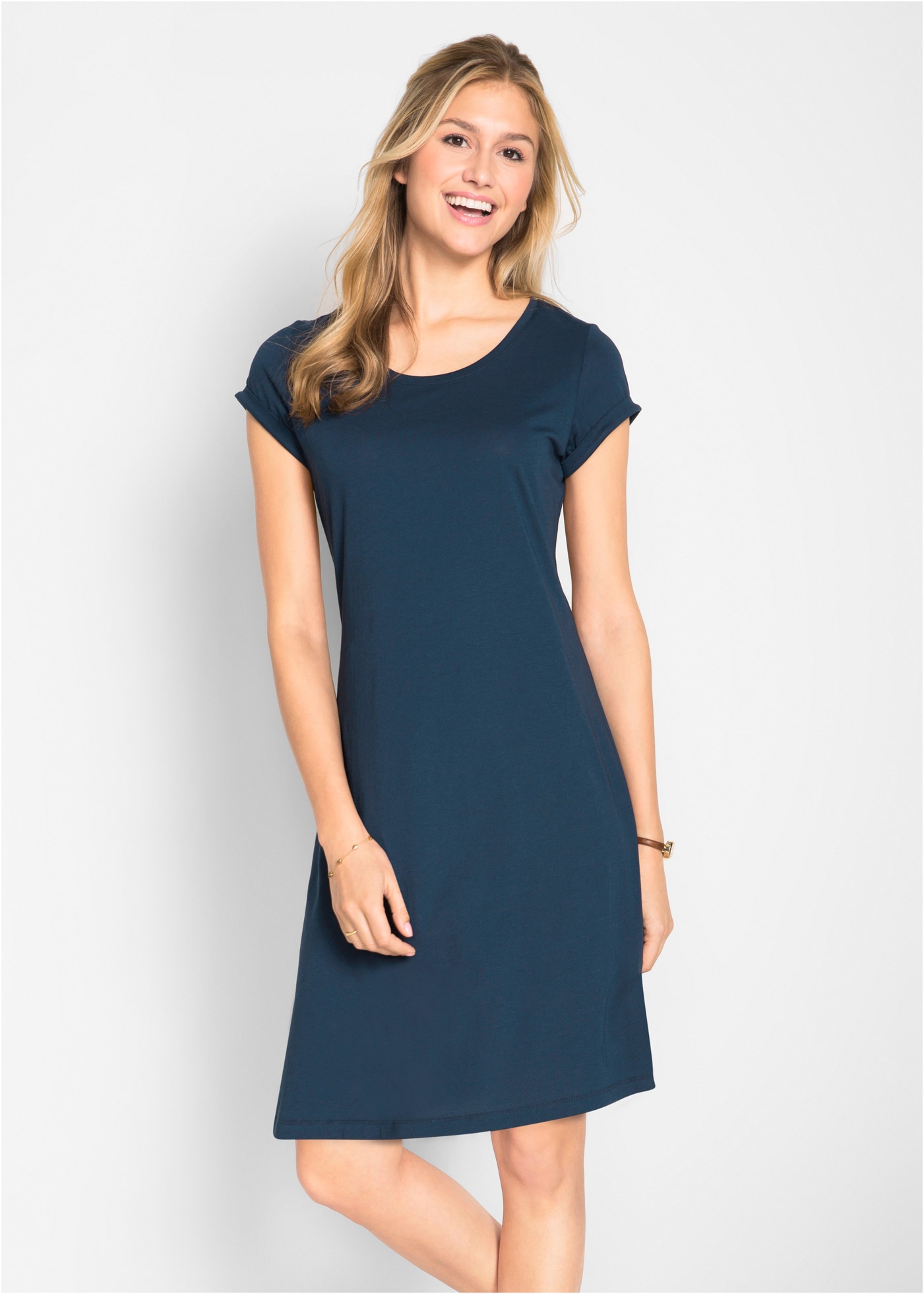 bonprix Shirtkleid für warme Tage, aus reiner Baumwolle, taillierte Passform