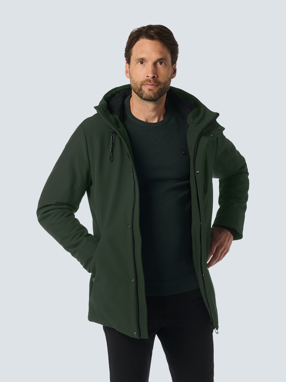 Parka »No Excess Softshell-Jacke mit Kapuze«