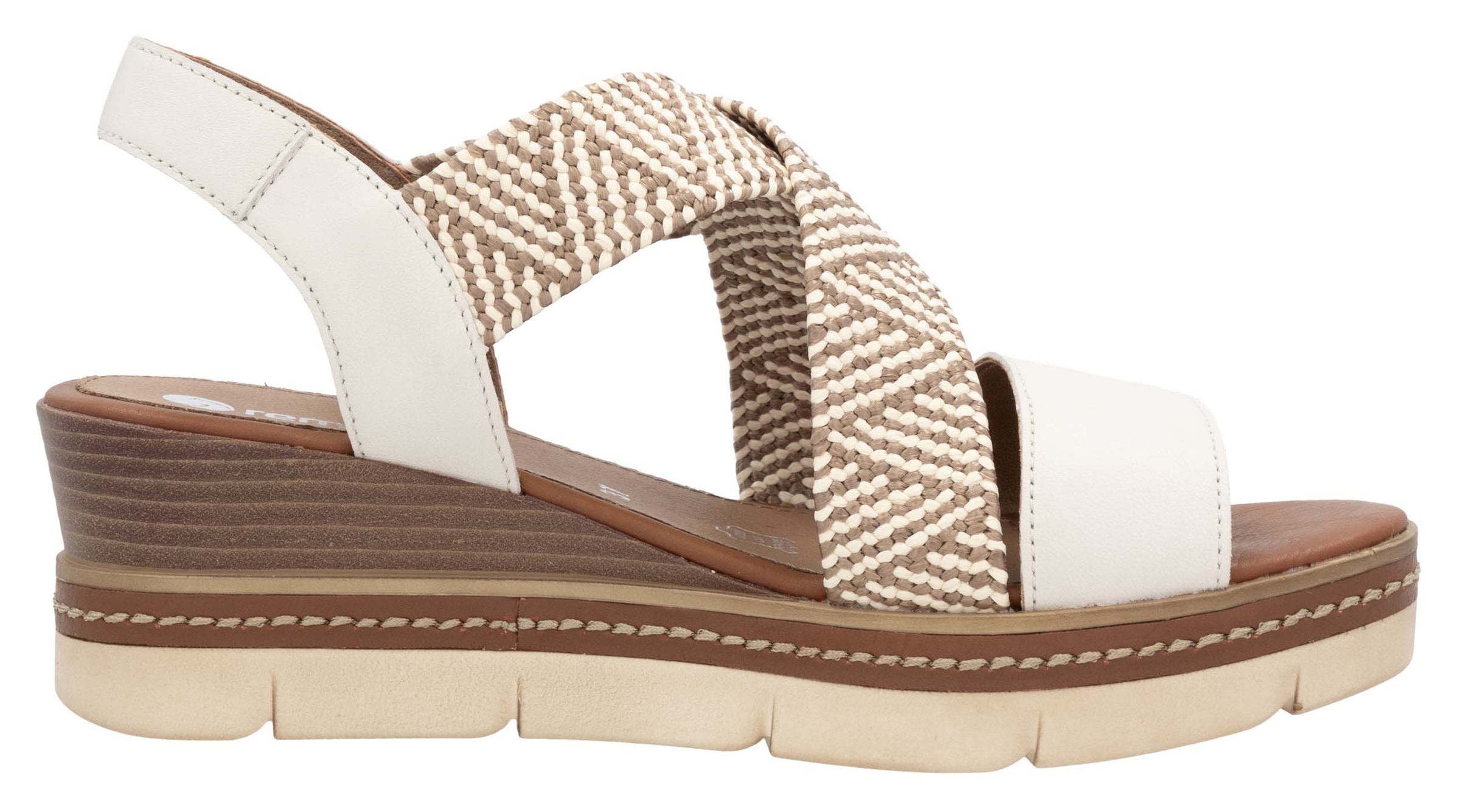 Remonte Keilsandalette, Riemchensandale, Sommerschuh, Bequemschuh mit Muster