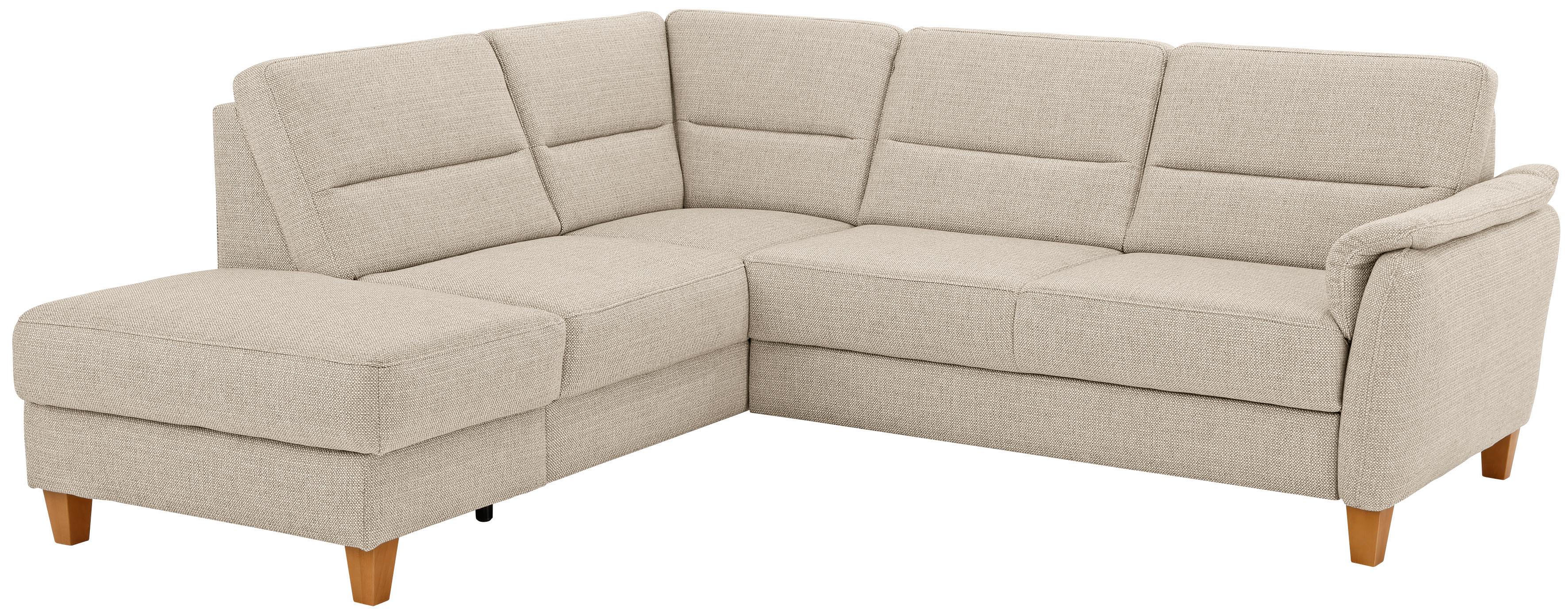Home affaire Ecksofa "Palmera, L-Form, B: 236 cm, Bettfunktion & Bettkasten wählbar" Federkern-Polsterung, Sitzhöhe 48 cm, handgefertigt, stilvolles Design