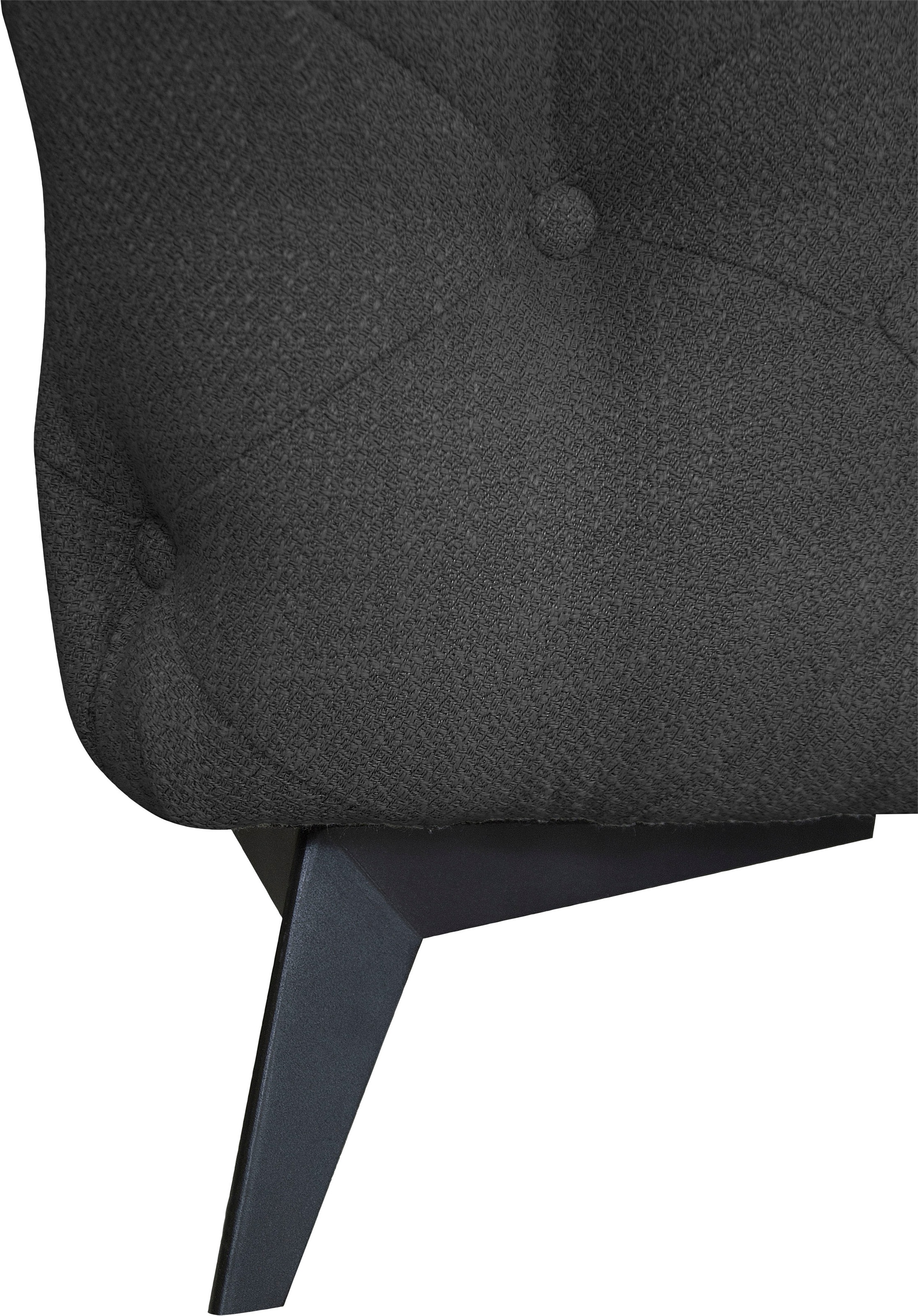 Leonique Chesterfield-Sofa »Ecksofa GLYNIS L-Form mit Wellenunterfederung, Maße B/T/H 323/264/75cm«, aufwändige Knopfheftung, moderne Chesterfield Optik, Fußfarbe wählbar