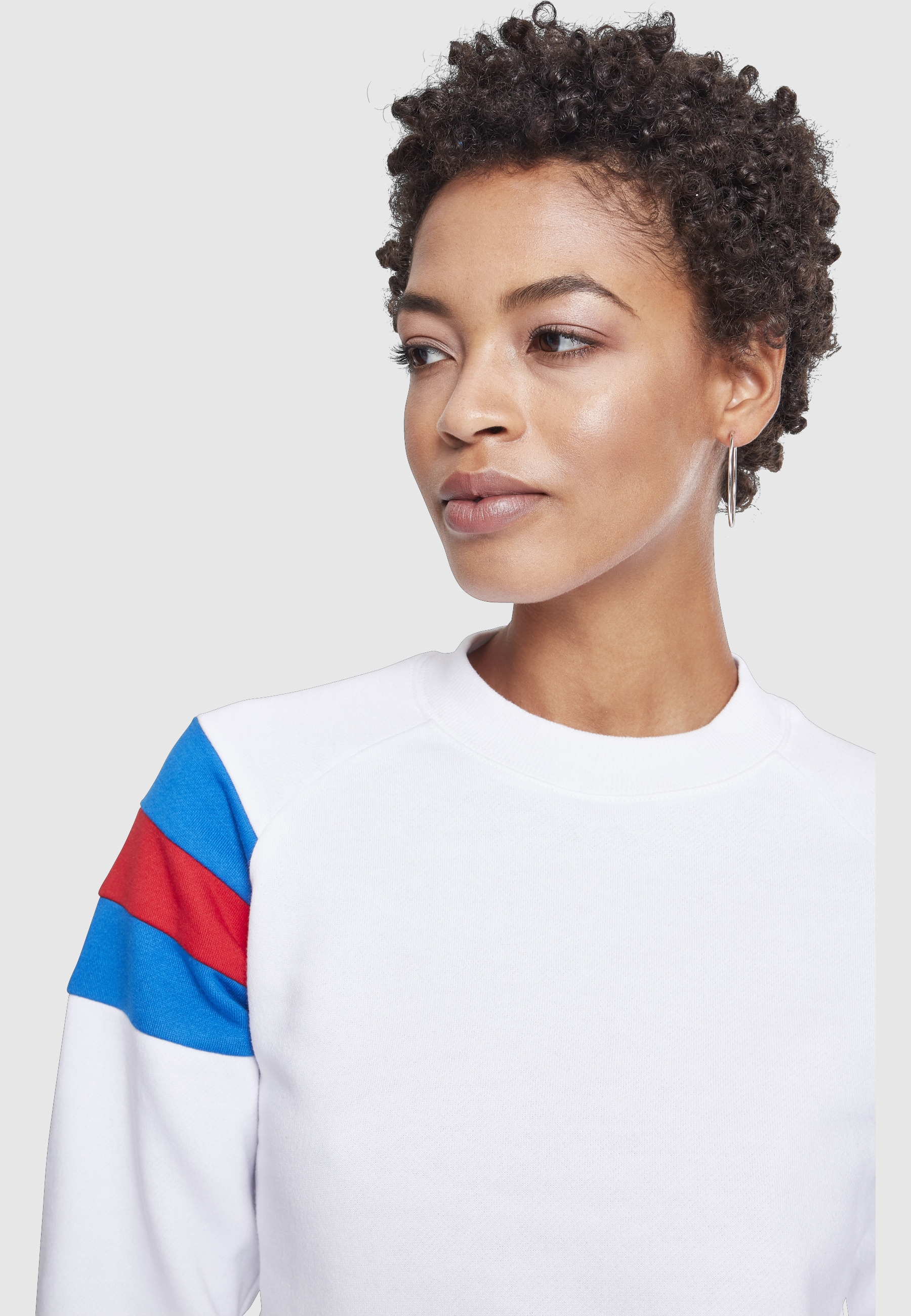 URBAN CLASSICS Sweatshirt »Urban Classics Damen Ladies Sleeve Stripe Crew«, 1 Stk.
