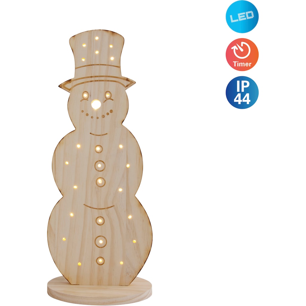 näve LED Dekoobjekt »Snowy, Weihnachtsdeko aus Holz«