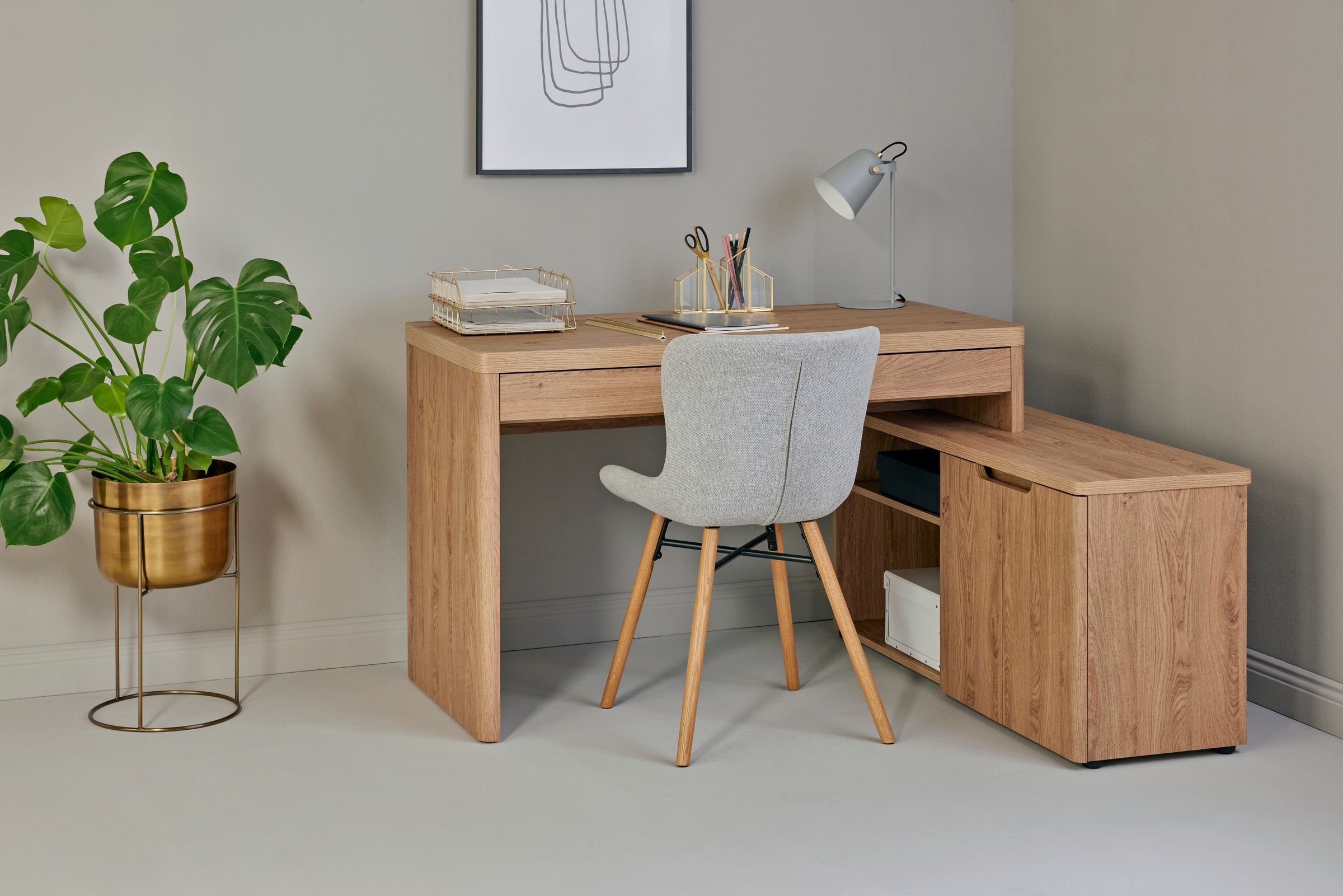 Jahnke Eckschreibtisch "LIBRE C 155 E" 1 Stk. tlg. wechselseitig montierbar günstig online kaufen