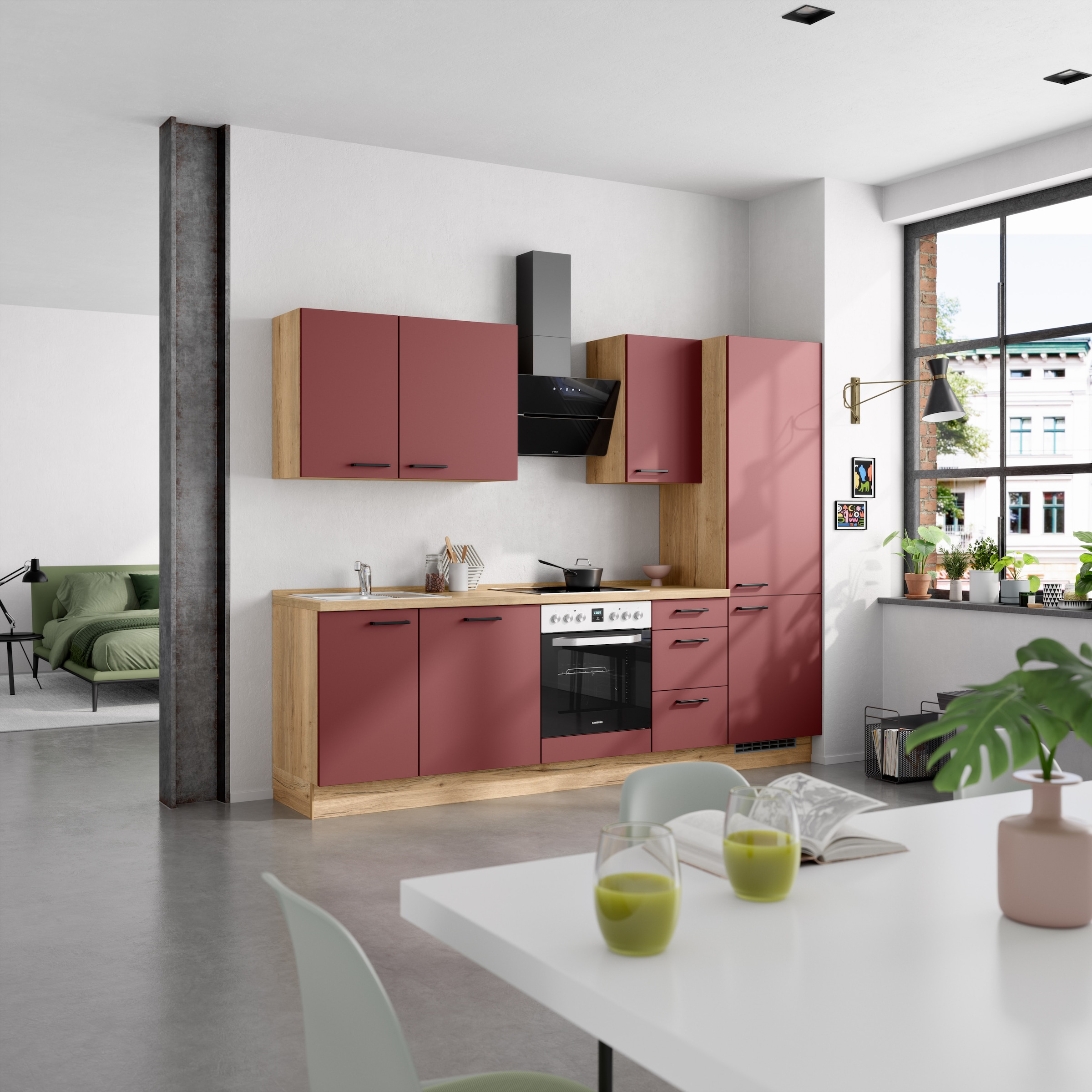 nobilia® Küchenzeile »"Easytouch II"«, vormontiert, Ausrichtung wählbar, Breite 270 cm, wahlw. mit E-Geräten
