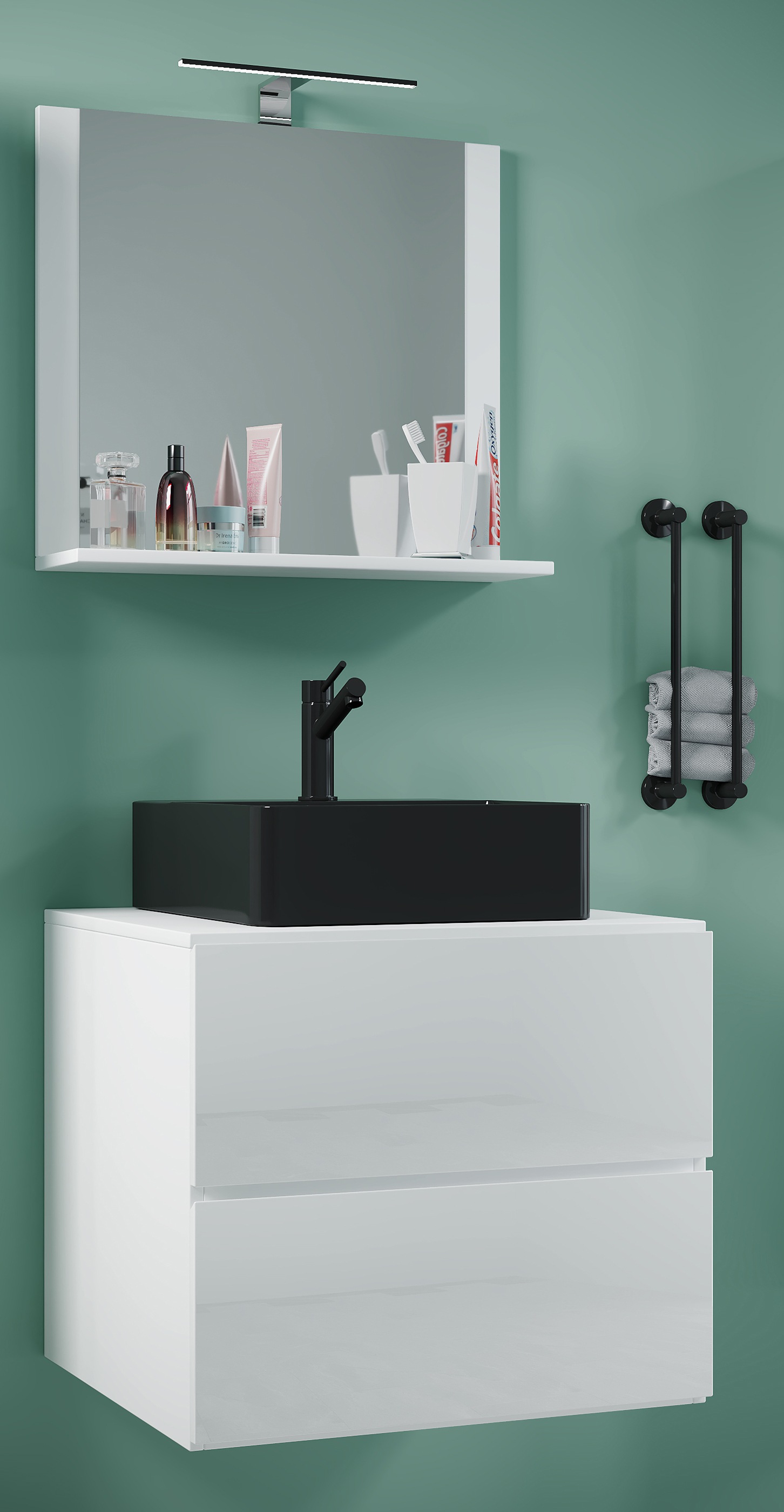 Thumbnail - VCM Waschbeckenunterschrank "VCM 3-tlg. Waschplatz Waschtisch Badmöbel Set Waschbecken Lendas BL Breite 60 cm M Schublad...