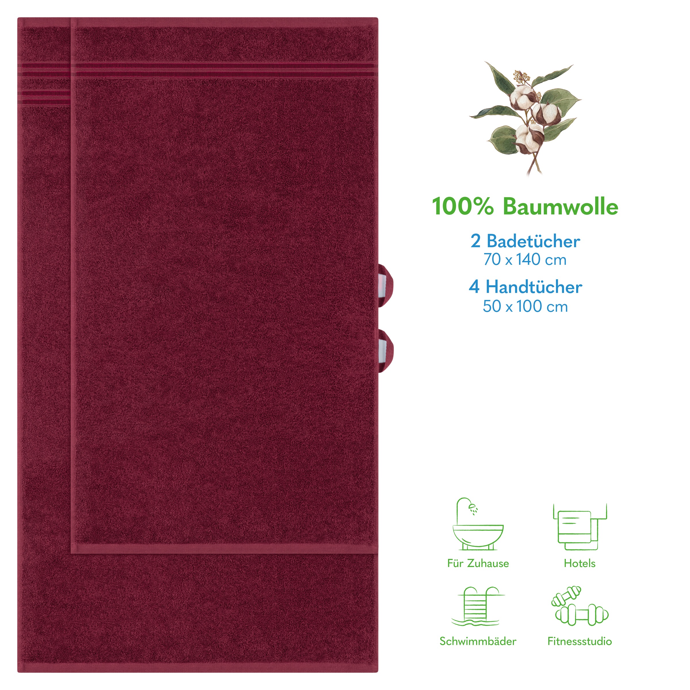 HAMMETEX Handtuch Set "6-teiliges Handtuch Set, 100% Baumwolle, Weich & Sau günstig online kaufen