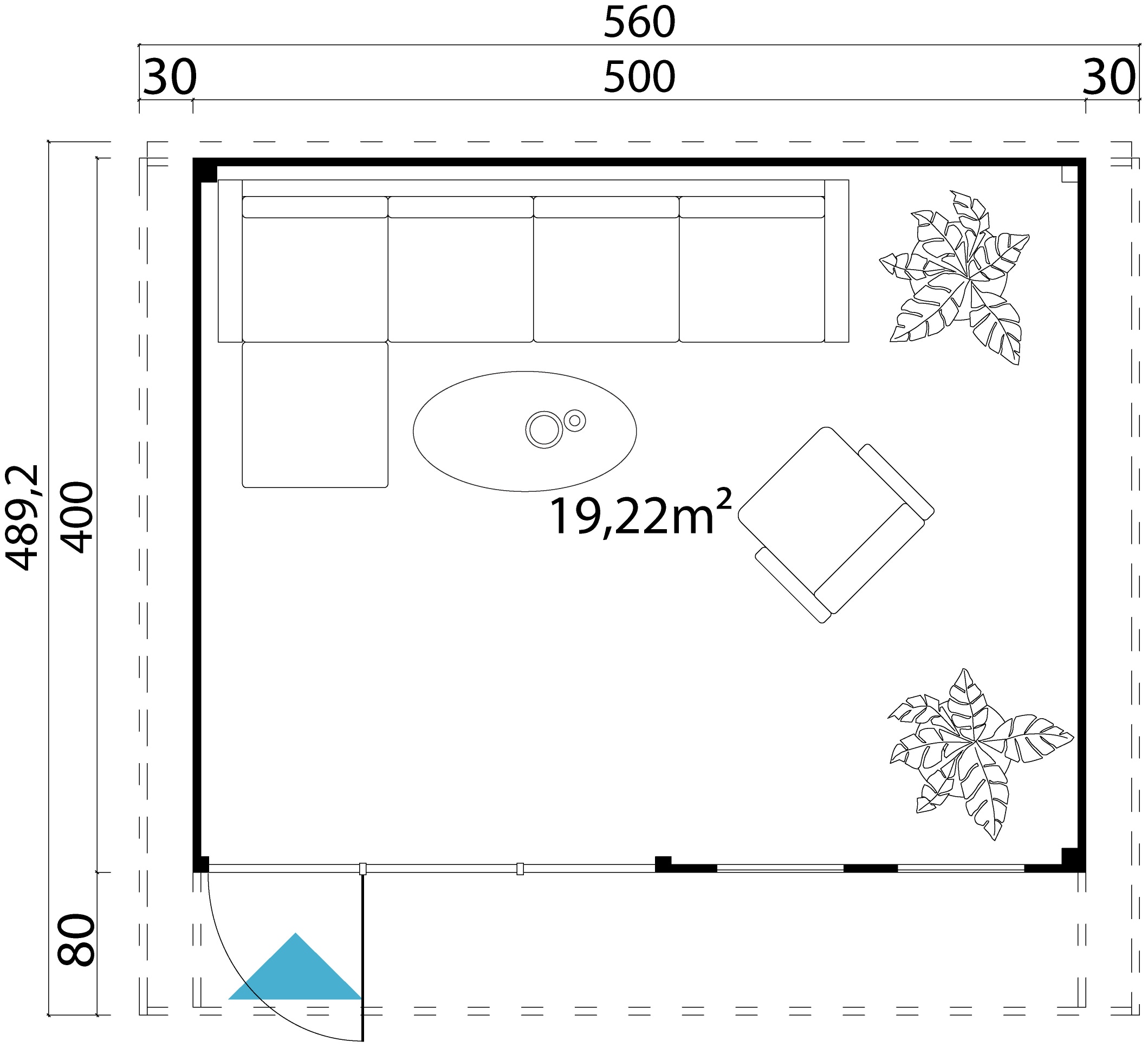 LASITA MAJA Gartenhaus »DOMEO 8 NATUR/ANTHRAZIT«, (Set), Fundamentmass 5000 x 4000, Naturbelassen