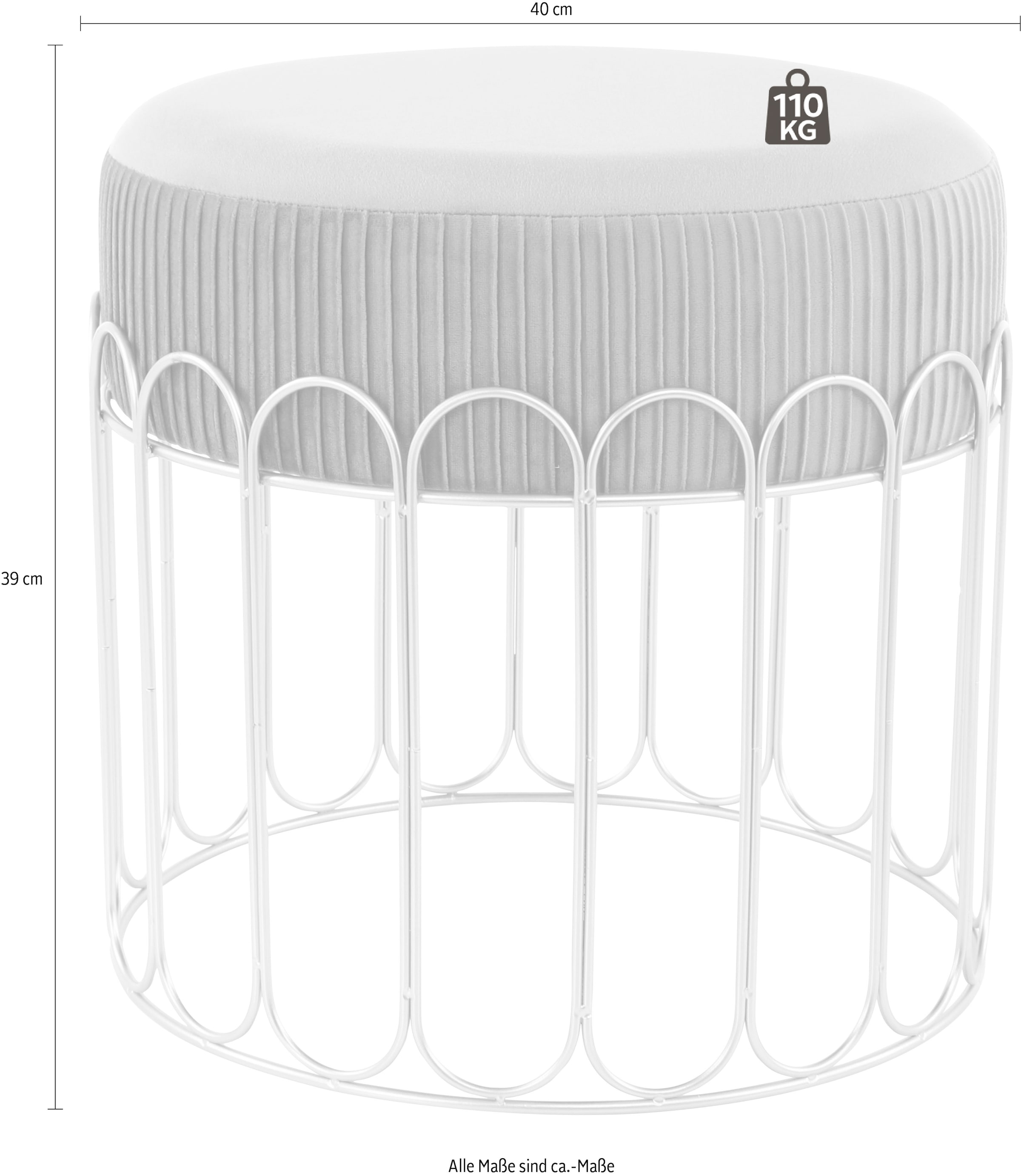 Kayoom Sitzhocker »Hocker Cleopatra 425, Design-Hocker Sitzfläche weich gepolstert«, (1 St.), samtweich, dekorativ, elegantes Design, edle Optik