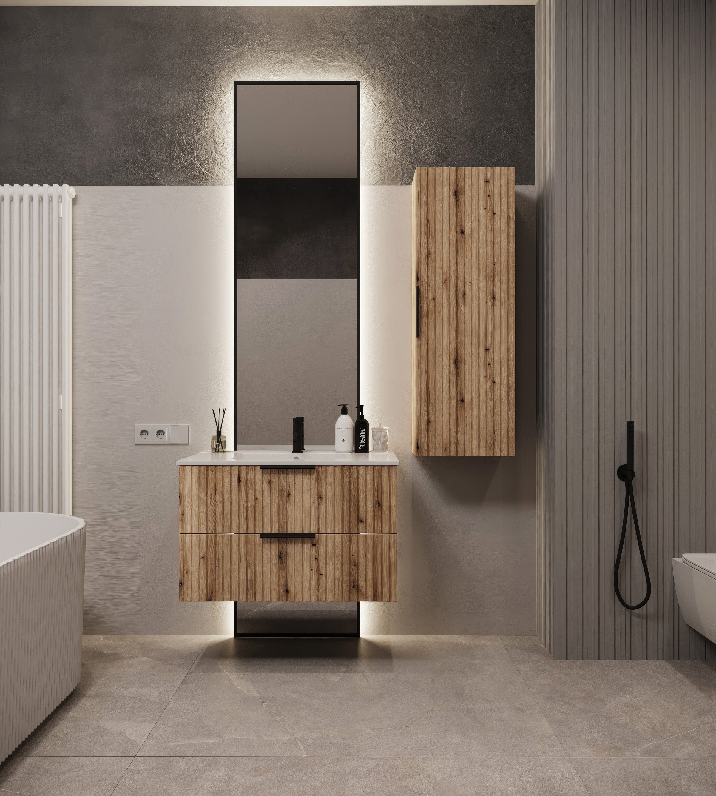 welltime Waschtisch "TIBU mit Waschbecken. 2 Schubladen. 2 Breiten (60/80cm günstig online kaufen