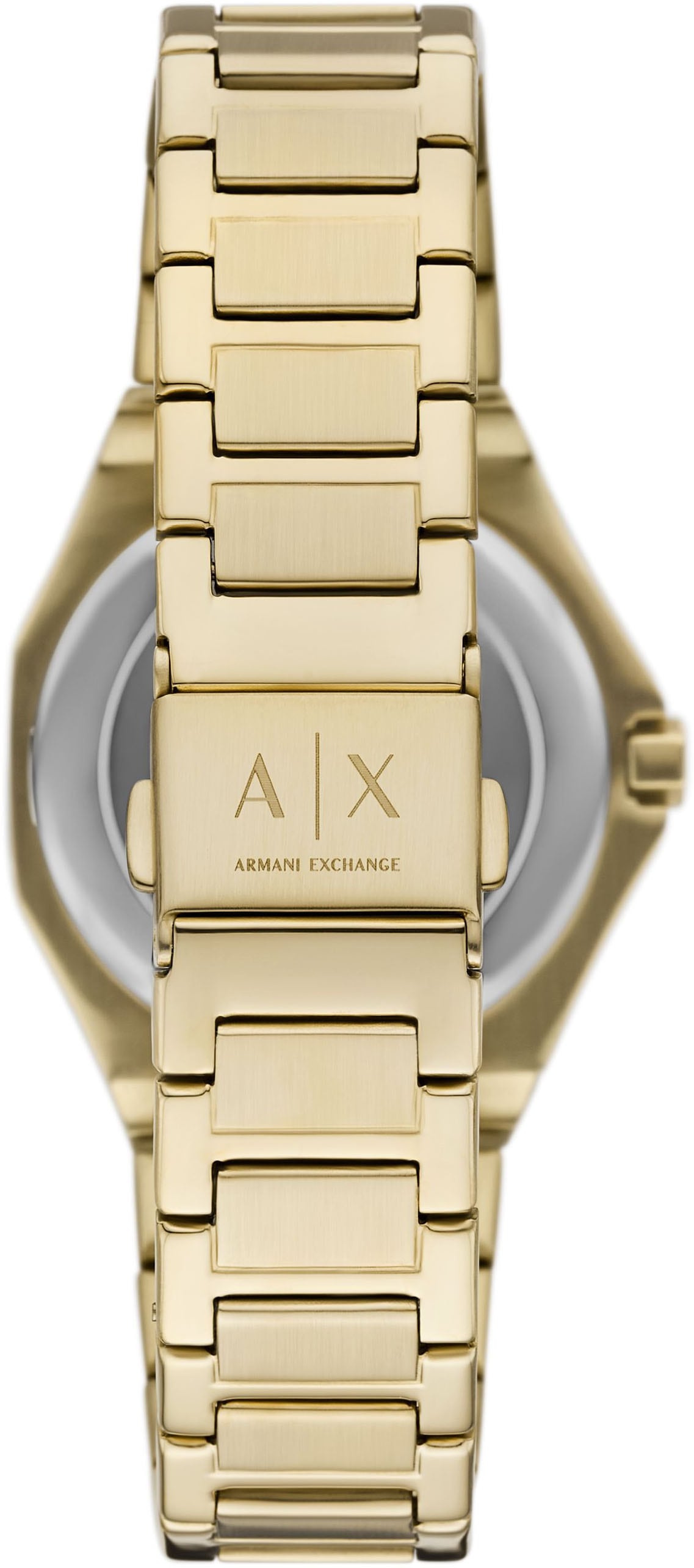 ARMANI EXCHANGE Quarzuhr, Armbanduhr, Damenuhr, Edelstahlarmband, analog, Glassteine
