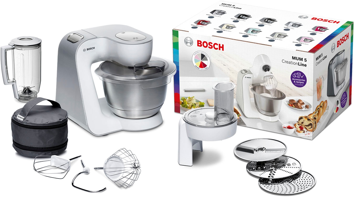 Bosch MUM58L20 CreationLine Küchenmaschine Universal-Küchenmaschine 1000 Watt 