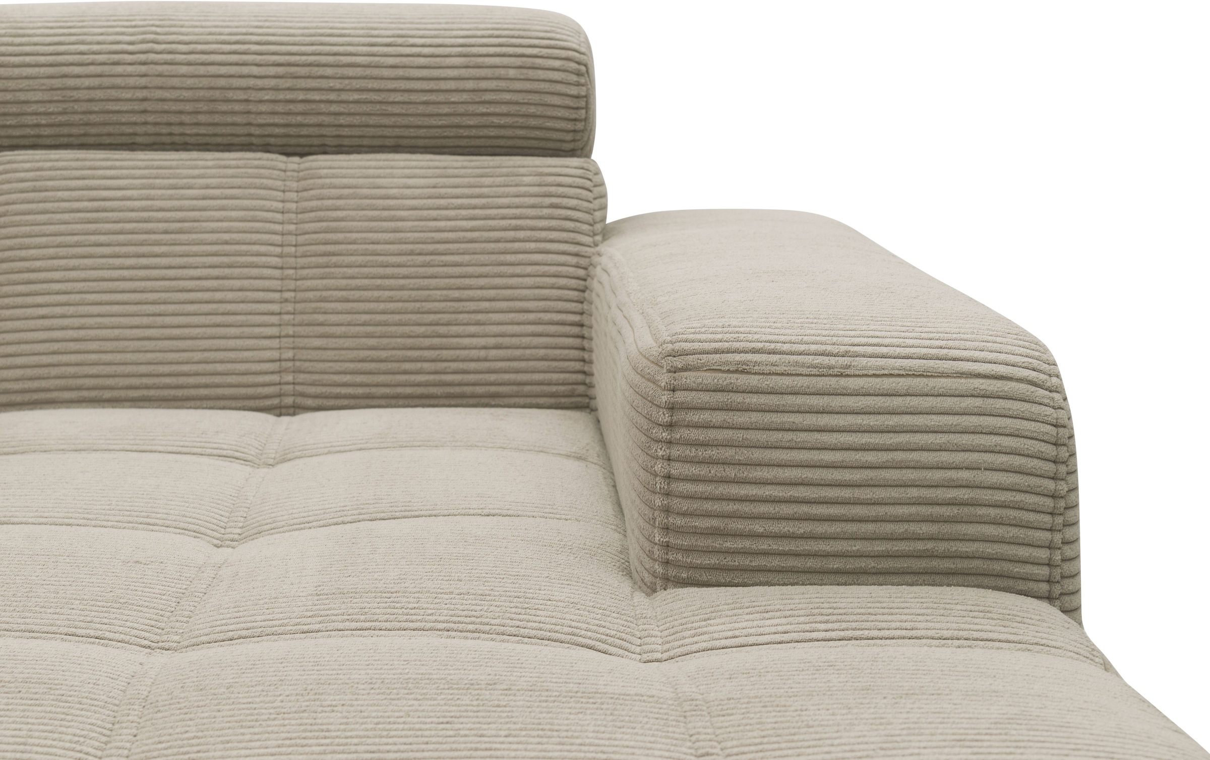 DOMO collection Ecksofa »Trento L-Form, mit Kufenfuß oder Einzelfuß«, wahlweise mit Kopfteilverstellung, Recamiere links/rechts bestellbar