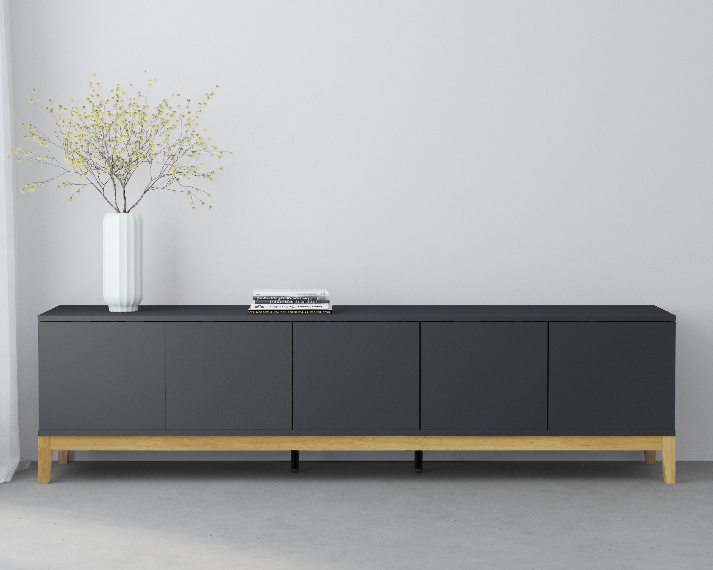 OTTO home Lowboard "Maryd" TV-Kommode mit Kabeldurchführung, Push-to-Open Funktion, Breite 200 cm