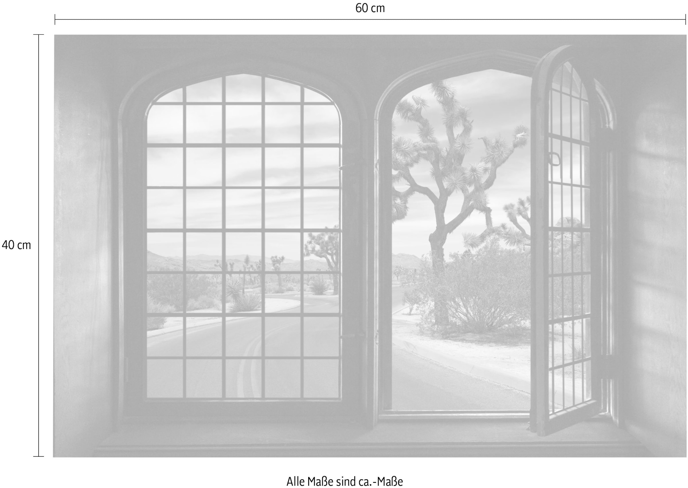 queence Wandsticker »Rout 66«, Wandsticker, Wandbild, selbstklebend, 3D, Fenster