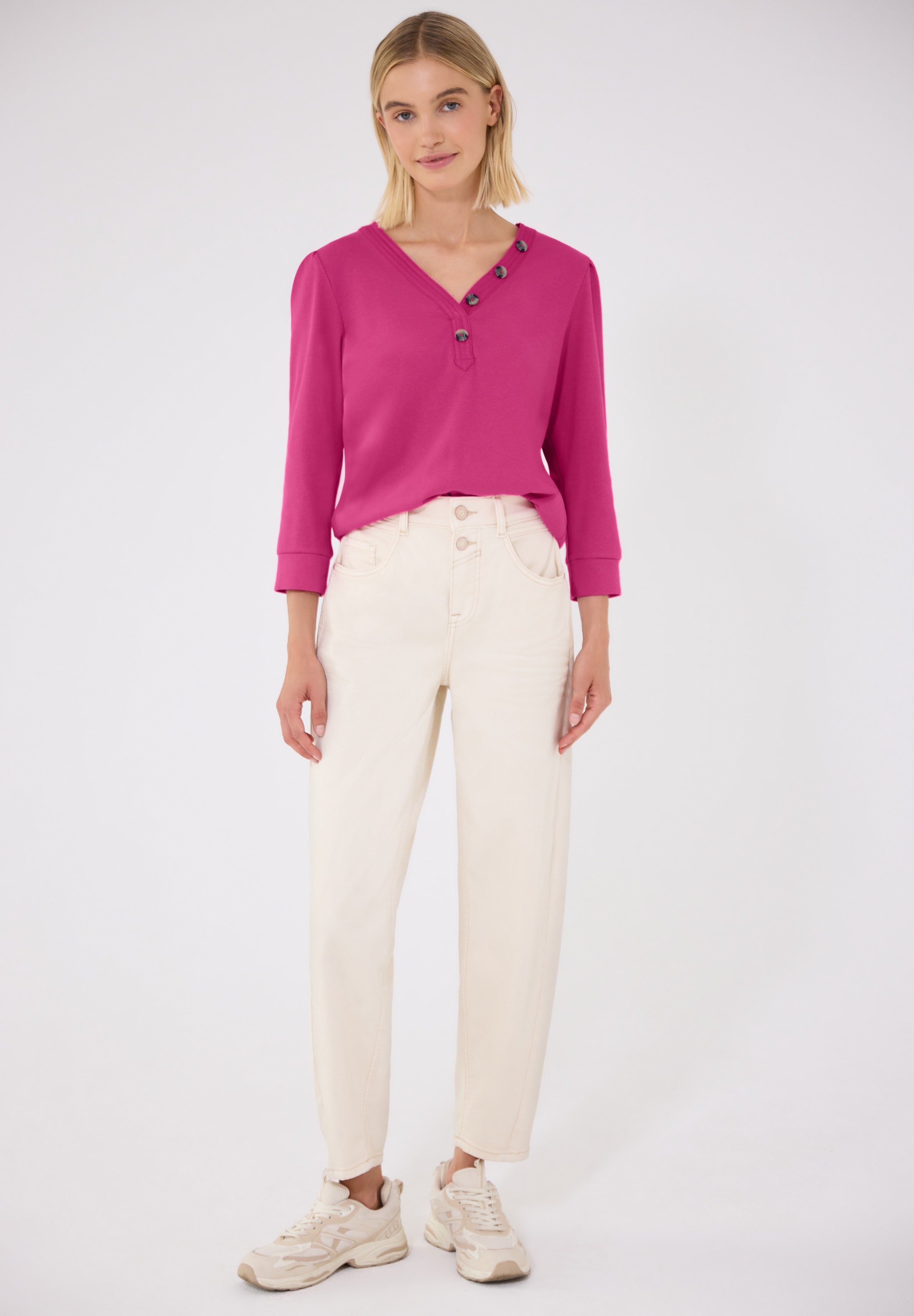 STREET ONE STUDIO 3/4-Arm-Shirt mit Knopfleiste
