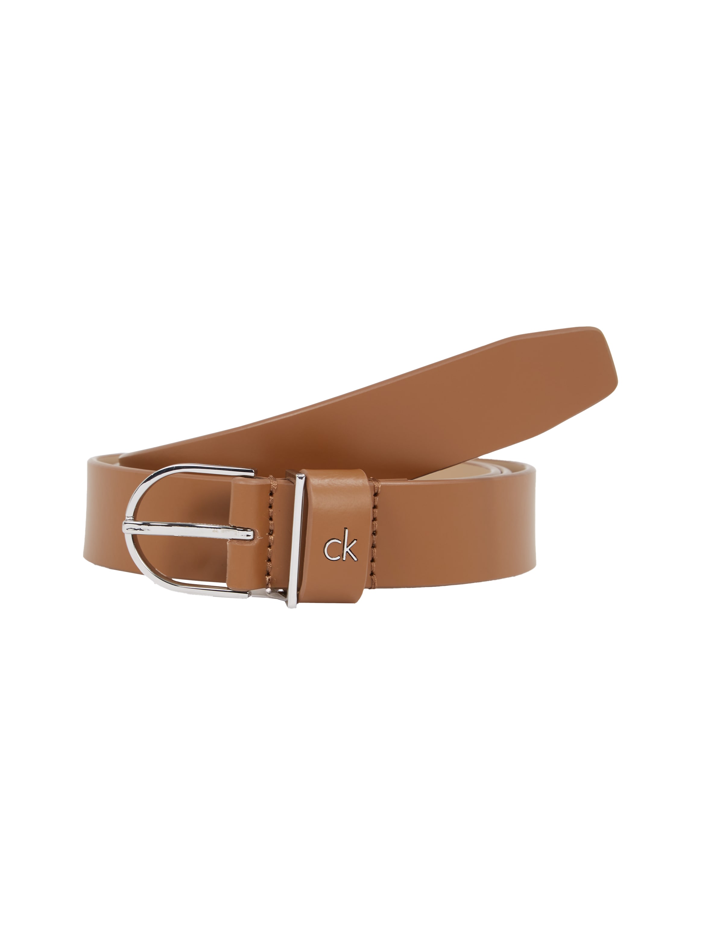 Calvin Klein Ledergürtel "CK METAL LOOP ROUND BUCKLE 2.5", mit Metall-Label günstig online kaufen