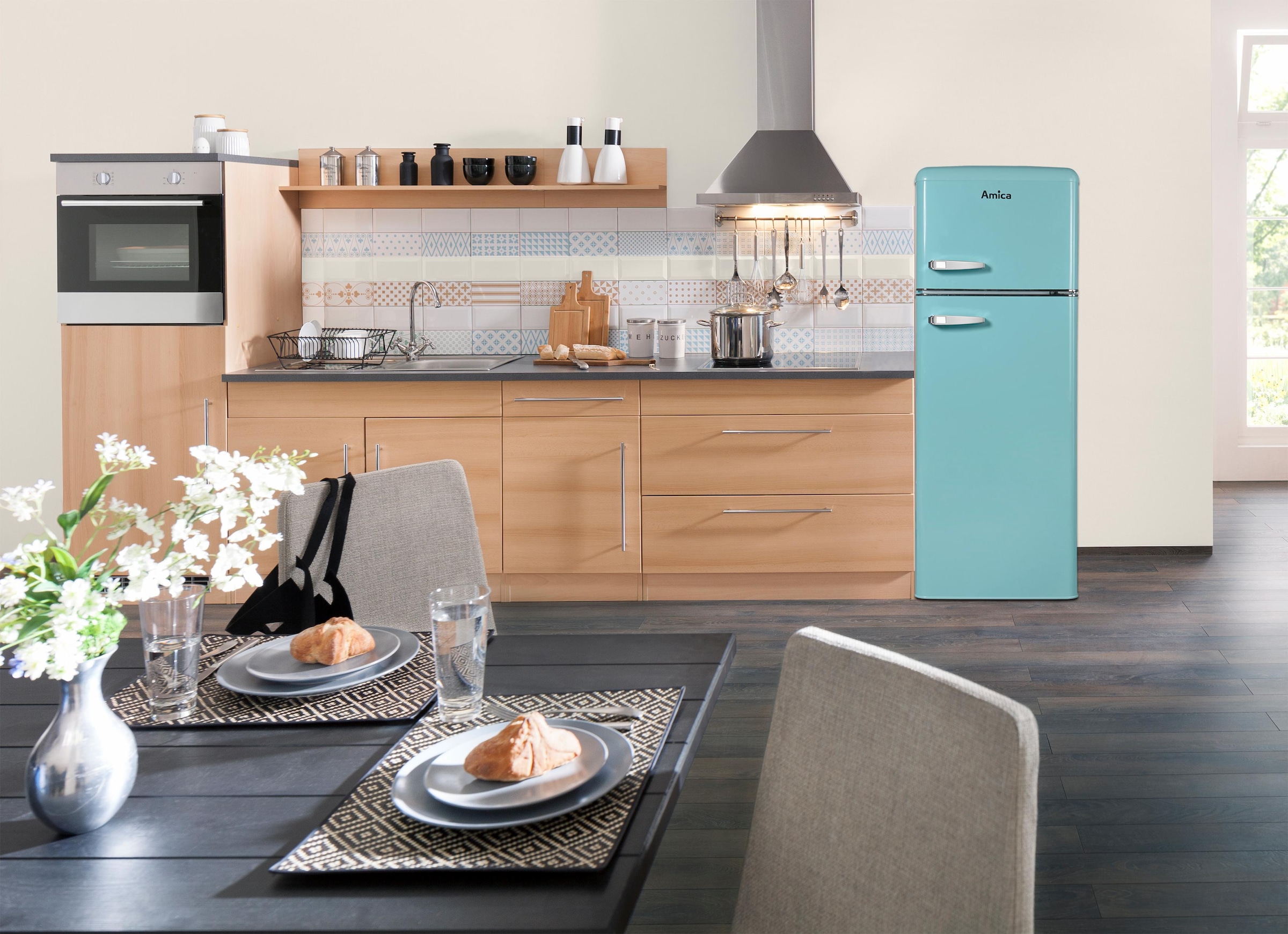 Amica Kühl-/Gefrierkombination »KGC1563 T« 144 cm hoch 55 cm breit