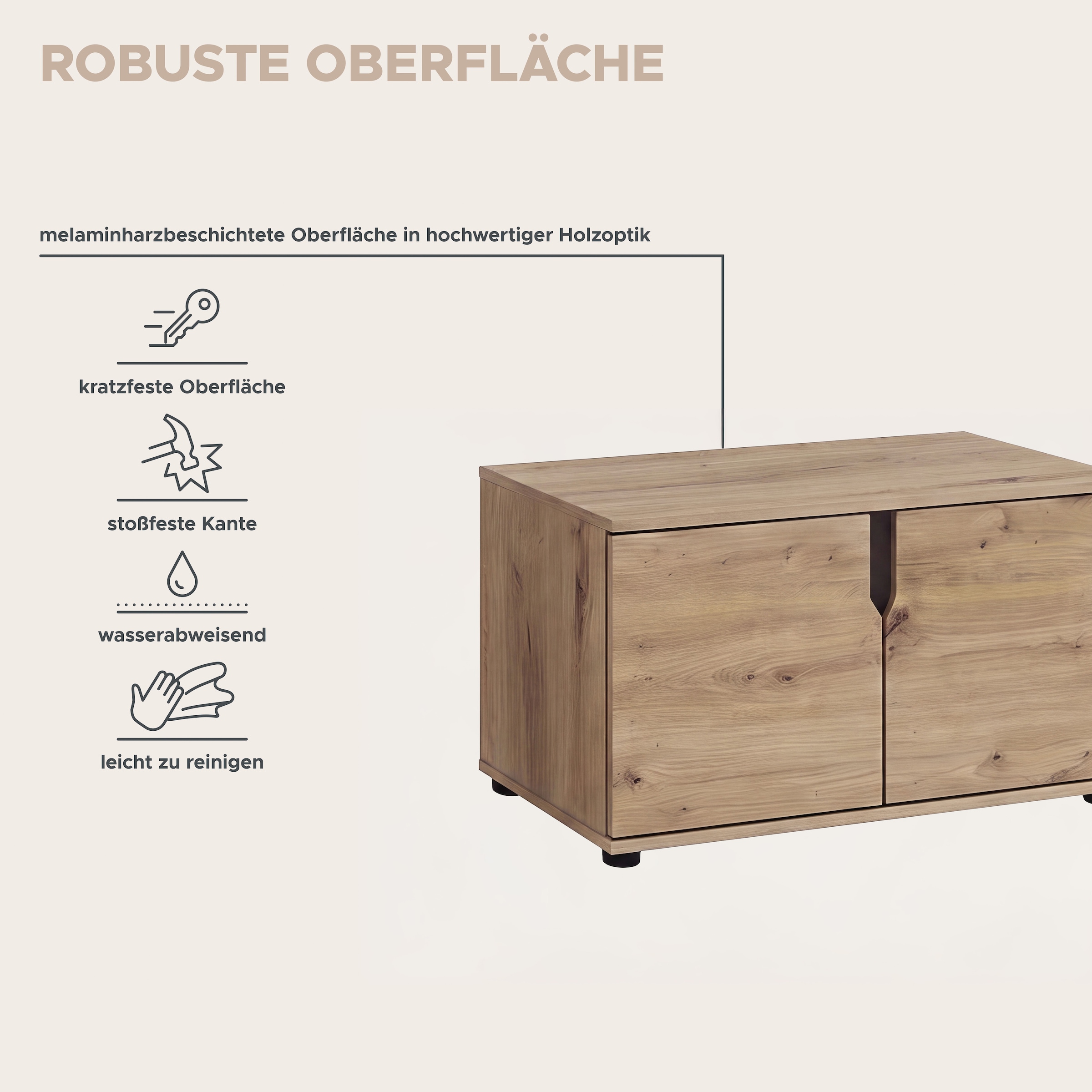 OTTO home Garderoben-Set »FJELL, 3-teilig, Breite 160cm, Front mit hochwertiger Längsfräsung«
