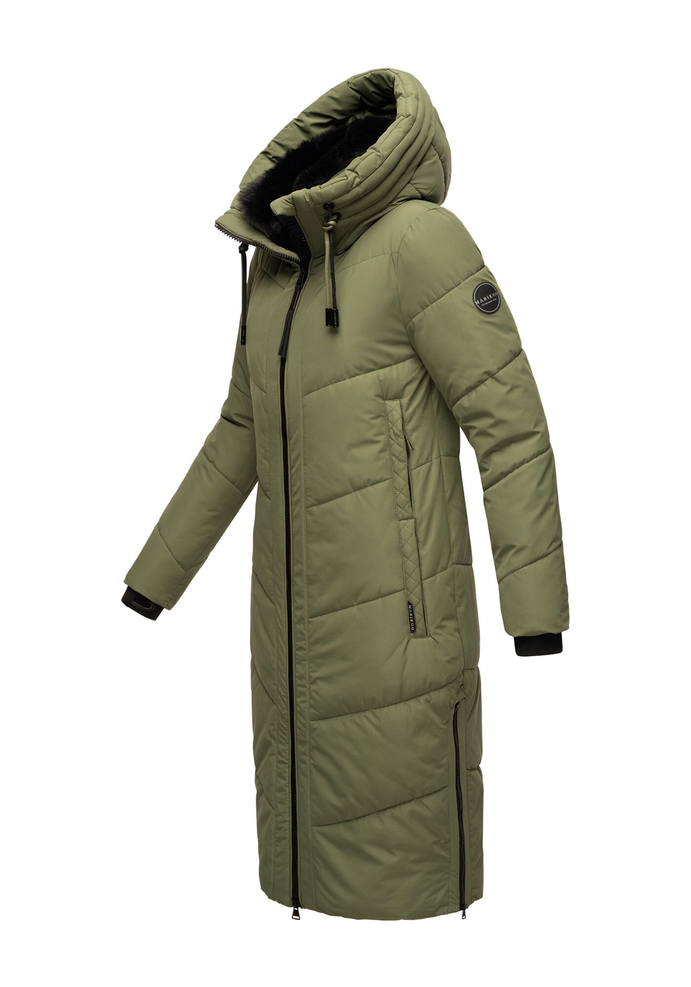 Marikoo Winterjacke »Nadaree XVI« Stepp Mantel mit großer Kapuze