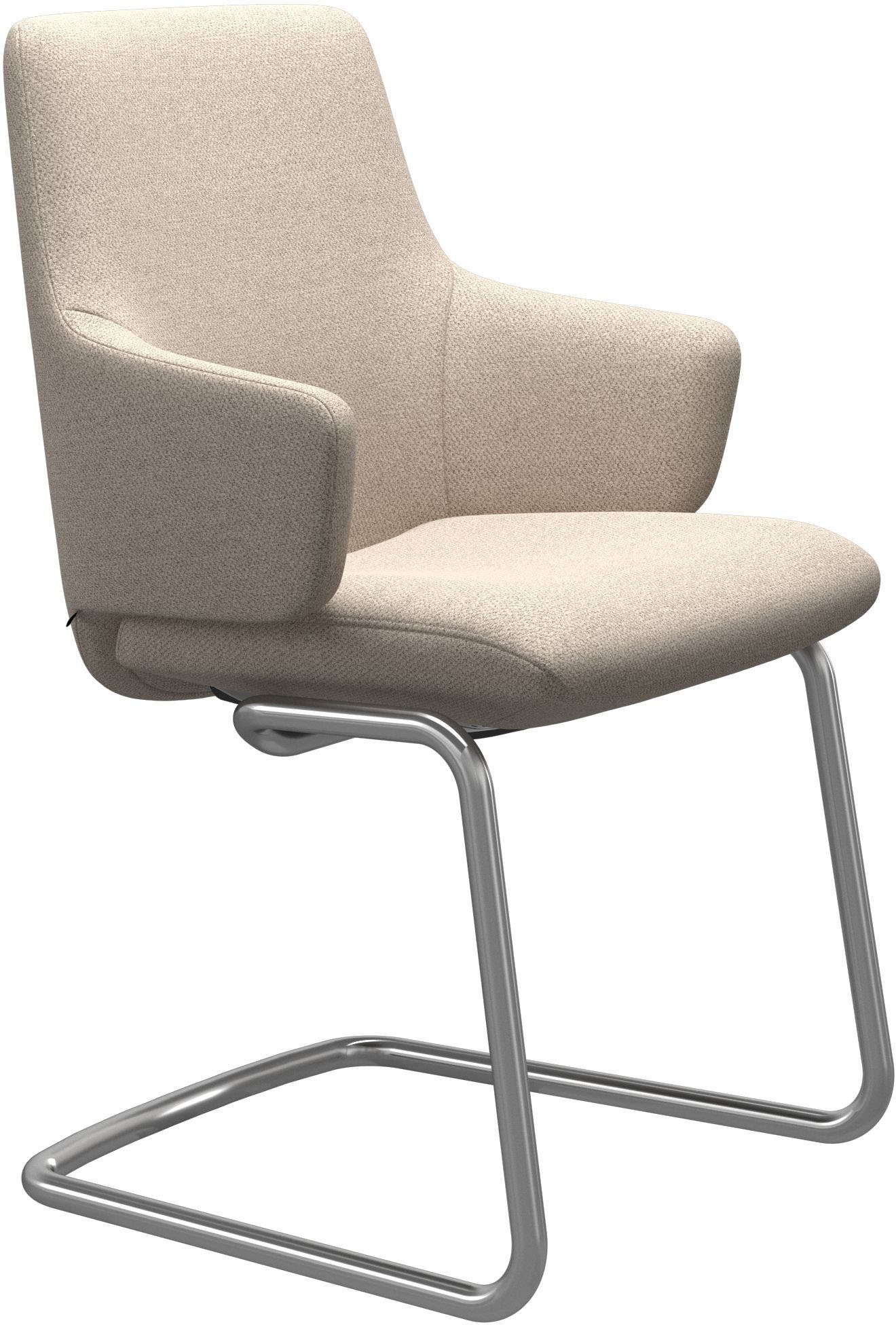 Stressless® Polsterstuhl »Laurel«, ROHLEDER Stoff Q2 FARON, Low Back mit Armlehne, Größe L, mit Beinen aus Stahl in Chrom glänzend