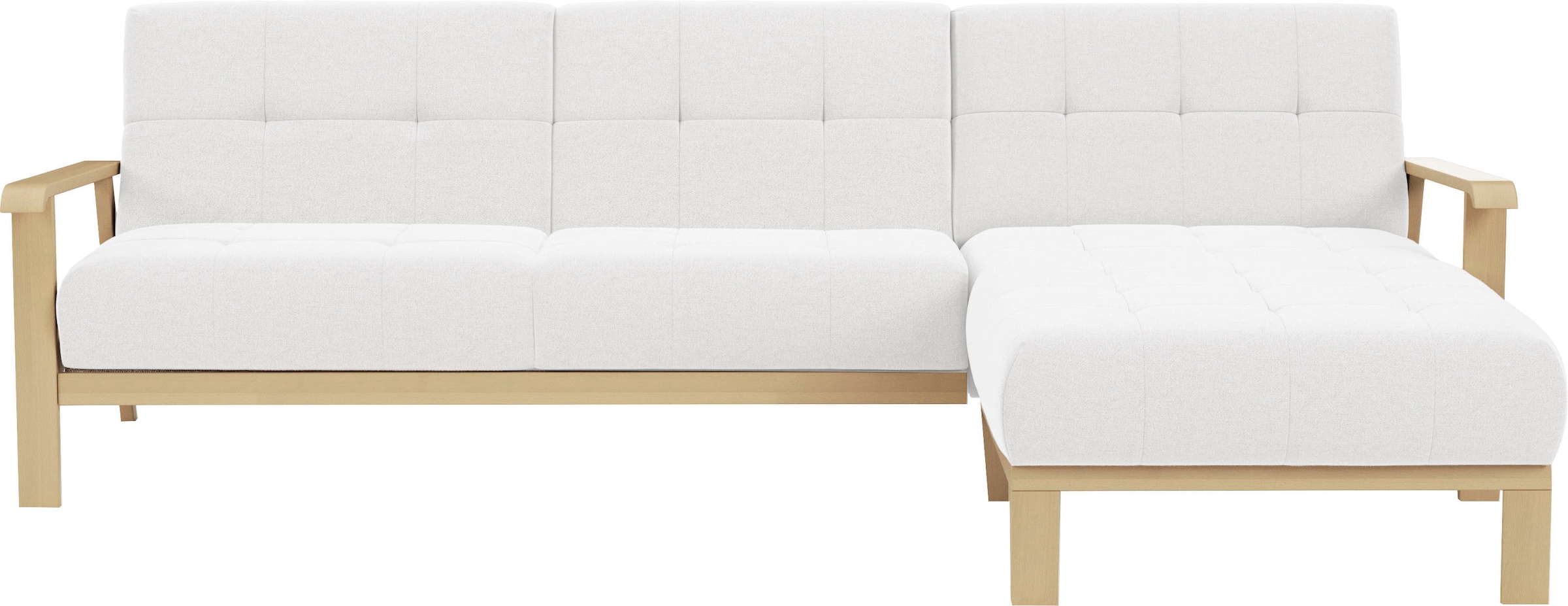 sit&more Ecksofa "Billund L-Form", Armlehnen aus Buchenholz in natur, versc günstig online kaufen