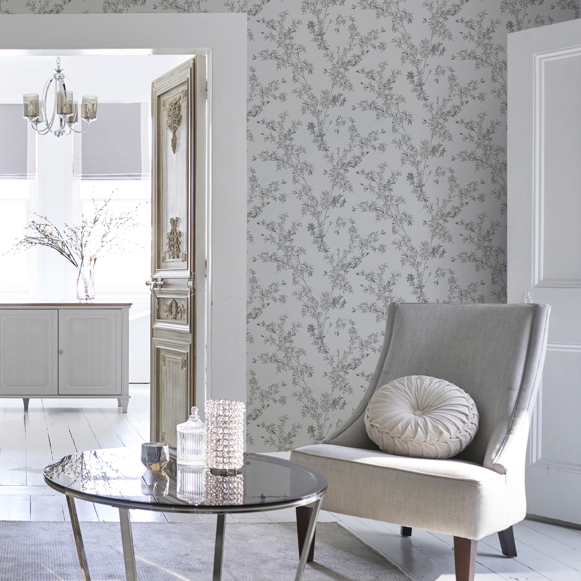 LAURA ASHLEY Vliestapete »Forstyhia«, gemustert, FSC® zertifiziert, mit lebhaftem Druck, 10 Meter Länge