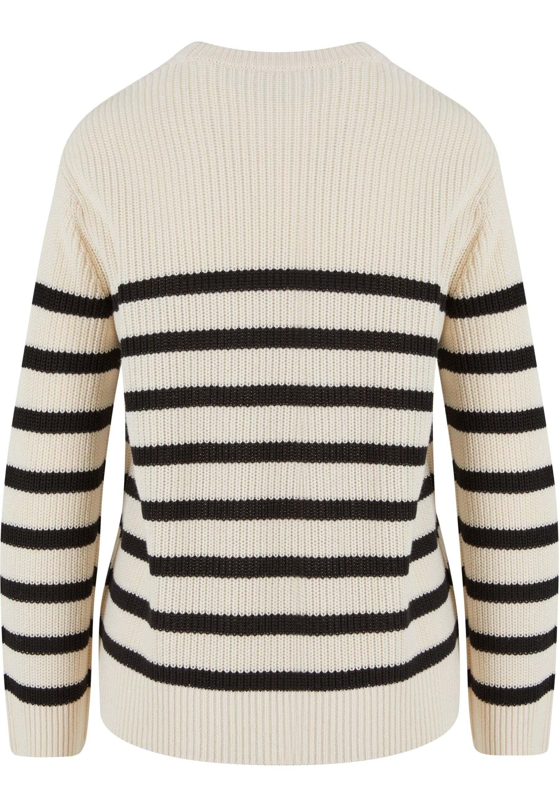 URBAN CLASSICS Rundhalspullover »Urban Classics Damen Ladies Rib Striped Sweater«, (1 tlg.)